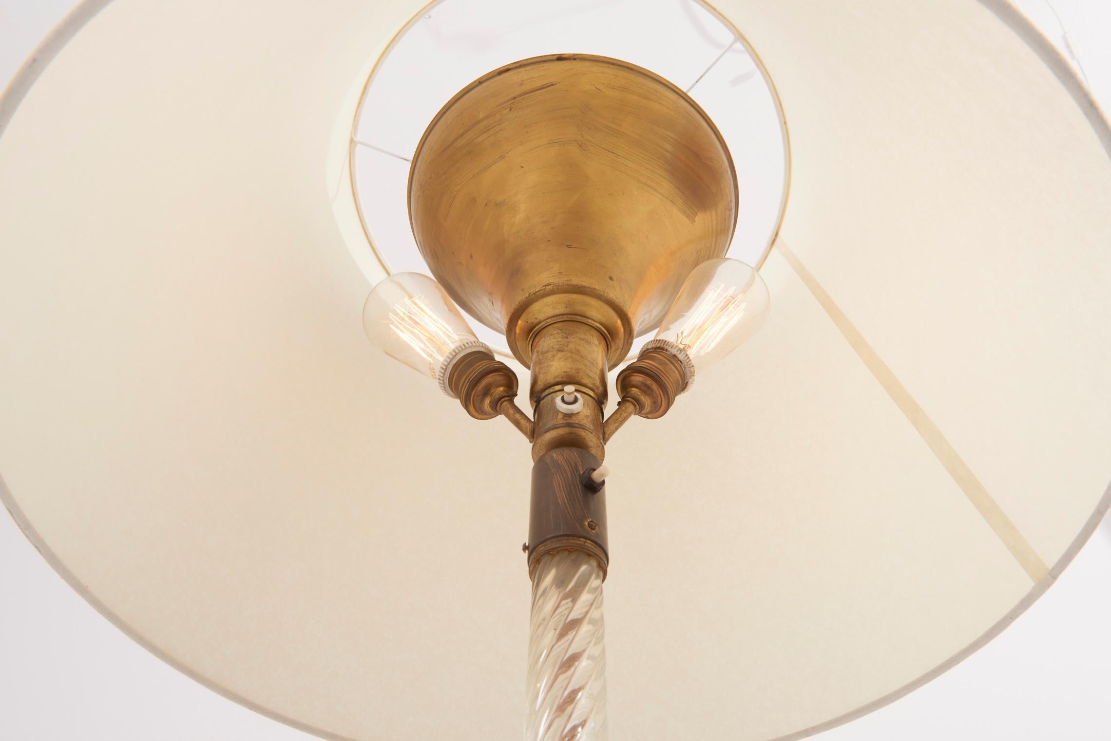 Barovier & Toso Murano Floor Lamp with handmade Papershade, Italy, 1940s 3