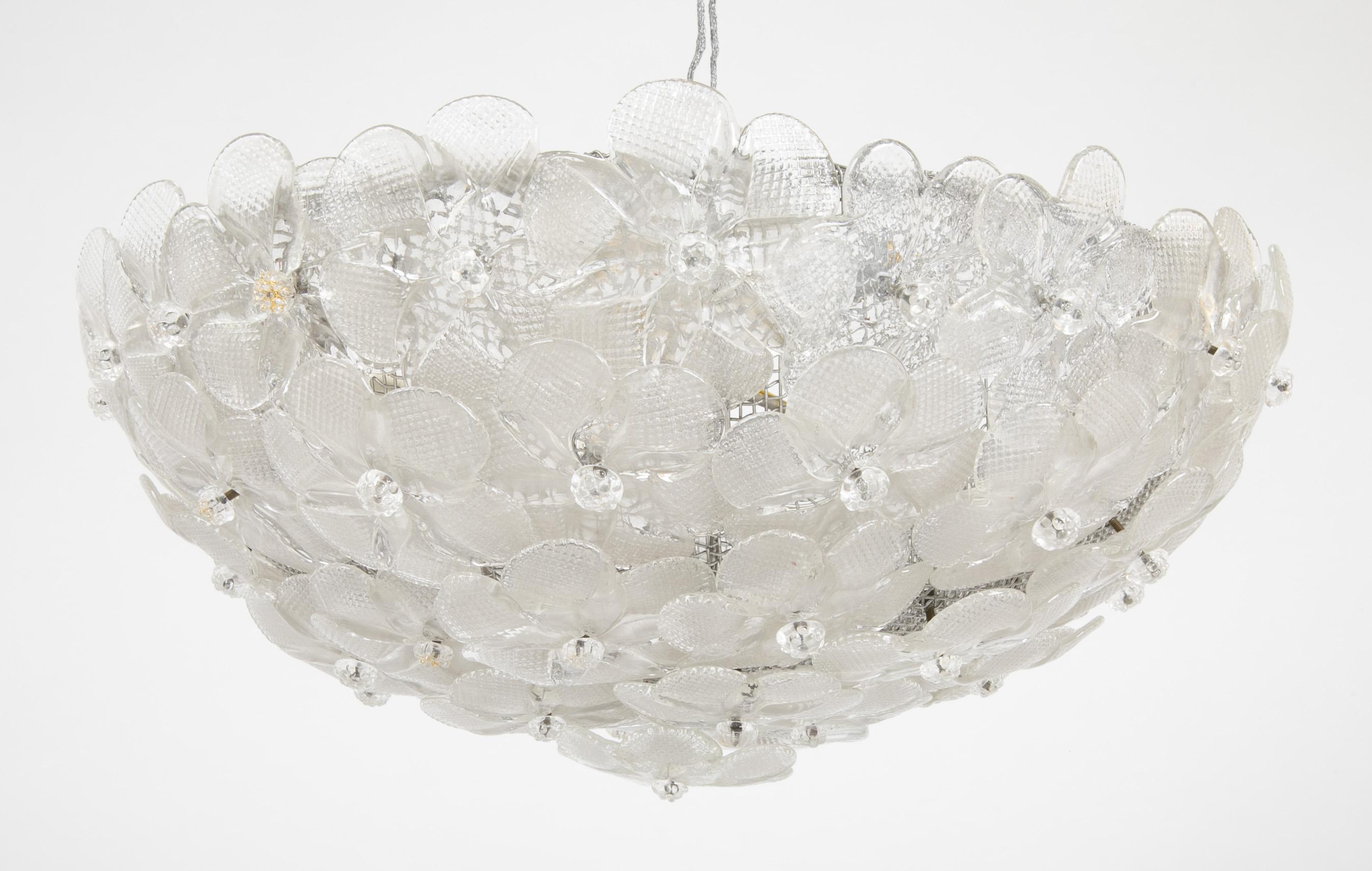 Mid-Century Modern Barovier Toso Murano Glass Ceiling Fixture