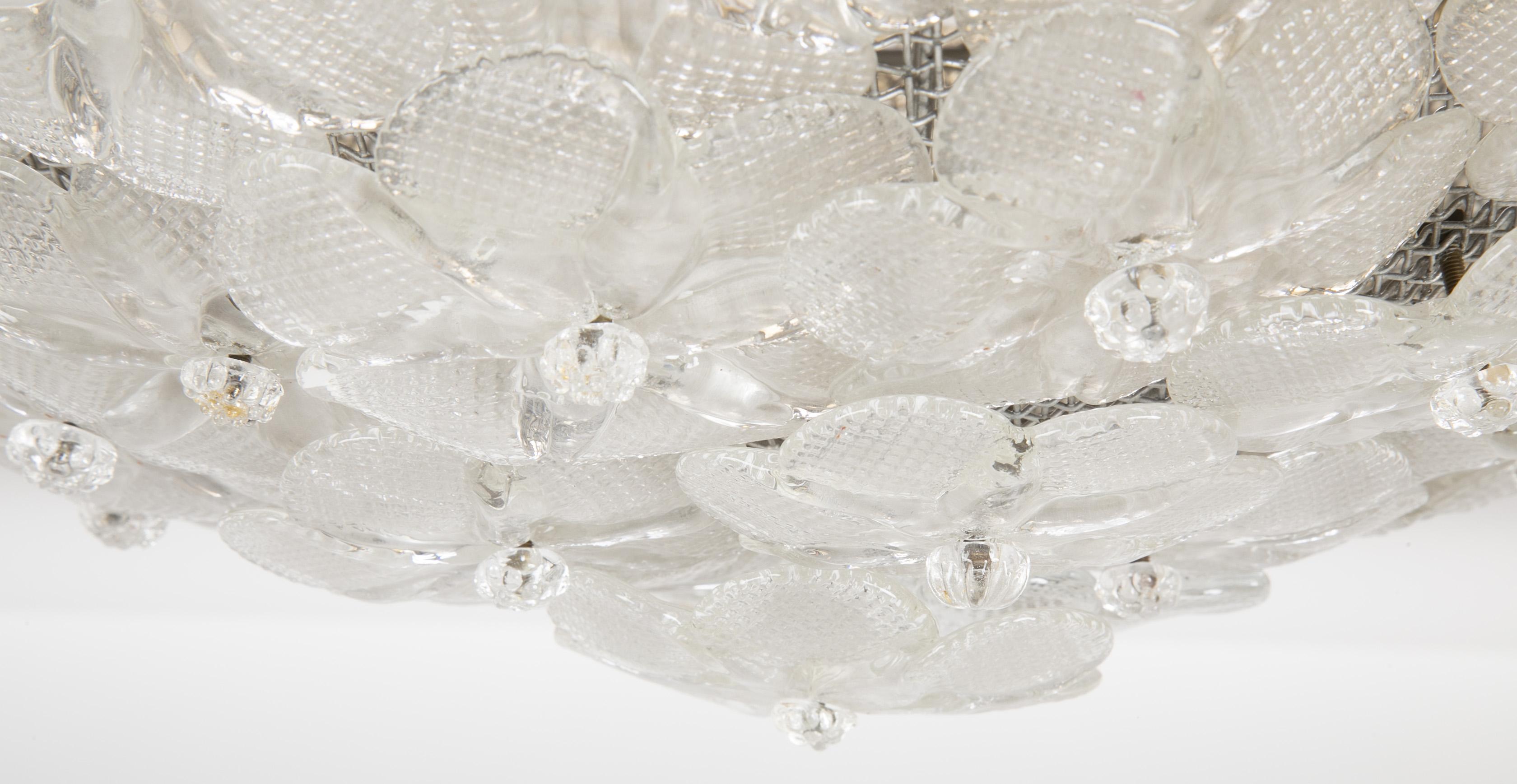 Mid-20th Century Barovier Toso Murano Glass Ceiling Fixture