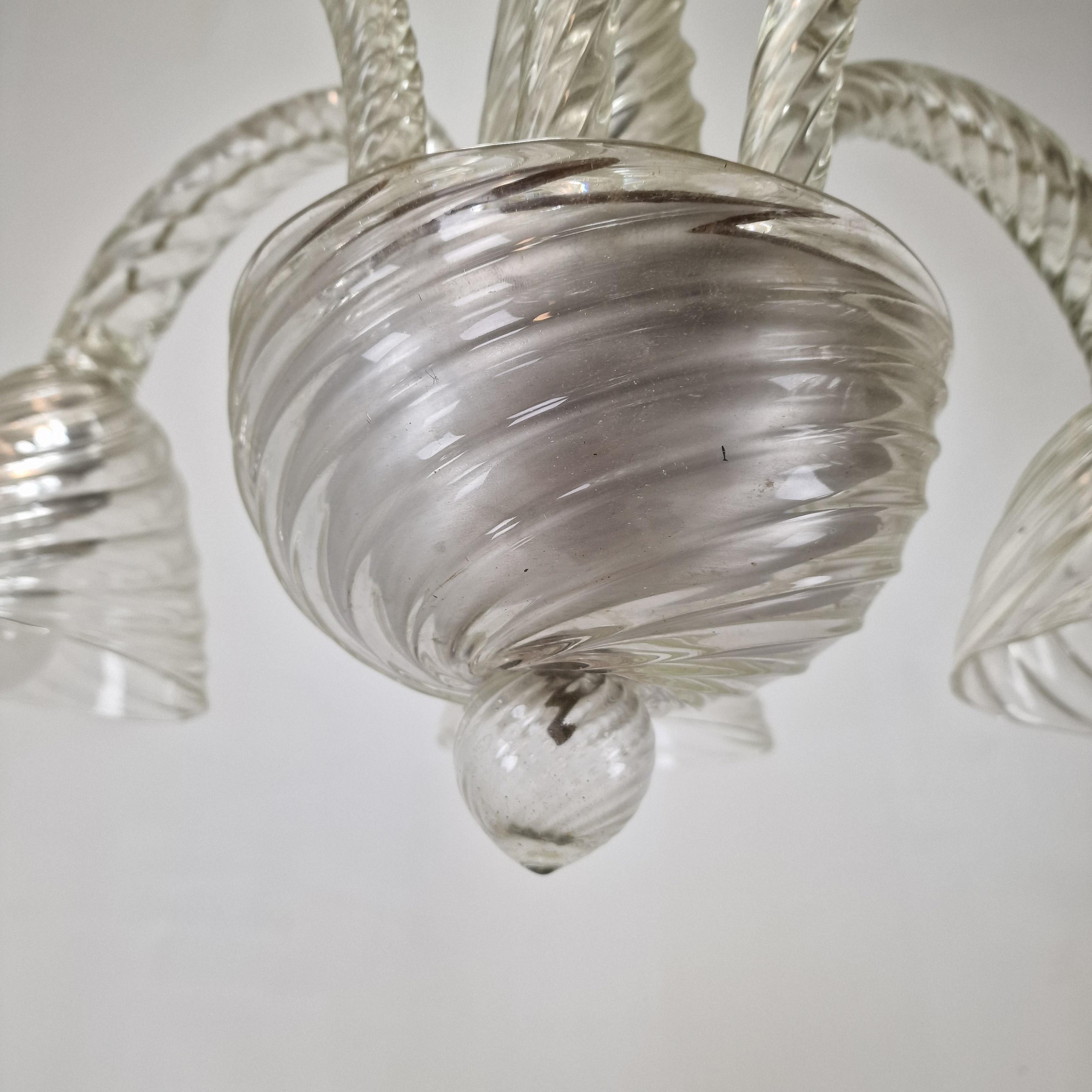 Barovier & Toso Murano Glass Chandelier, Italy 1950's For Sale 4