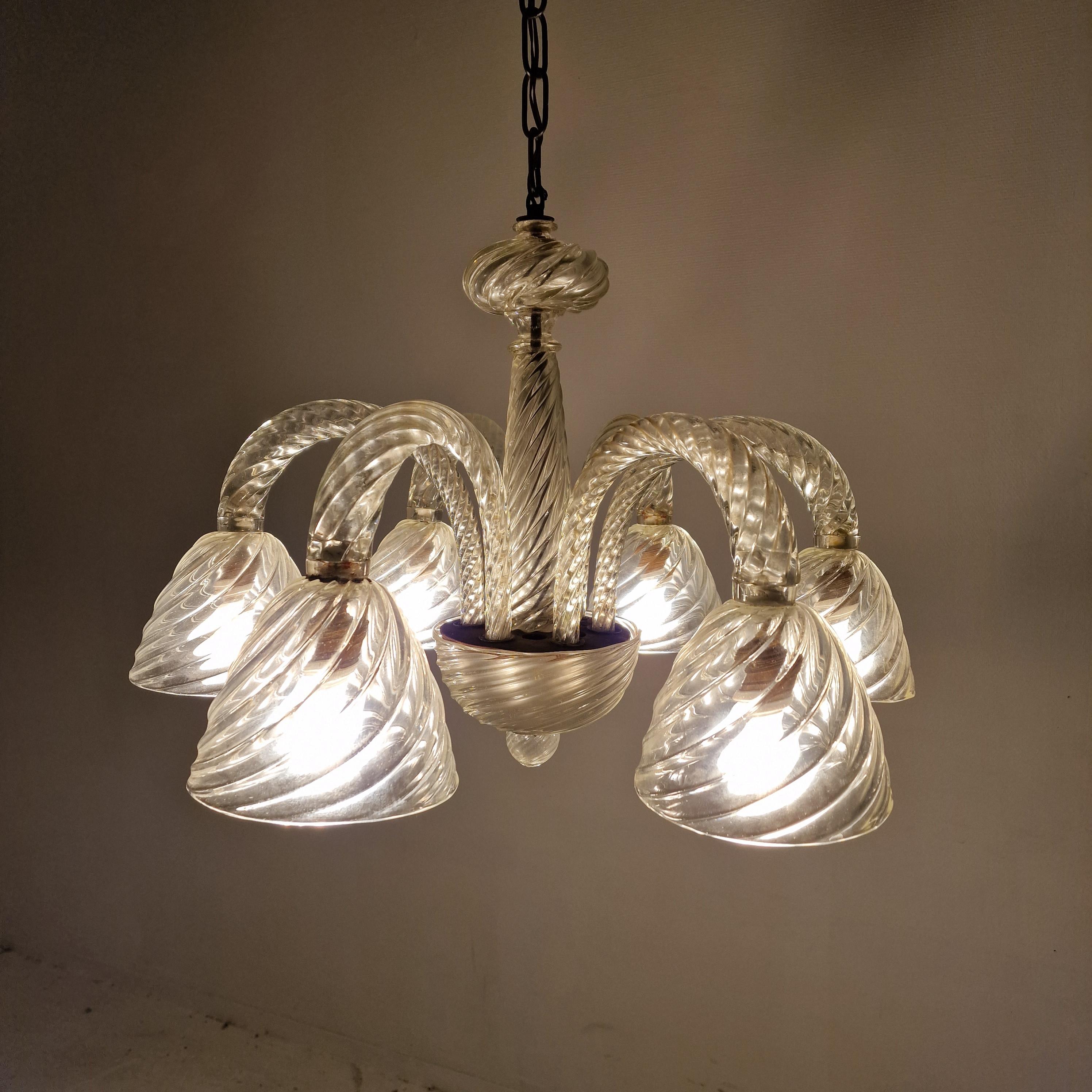 Barovier & Toso Murano Glass Chandelier, Italy 1950's In Good Condition For Sale In Oud Beijerland, NL