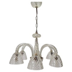 Vintage Barovier & Toso Murano Glass Chandelier, Italy 1950's