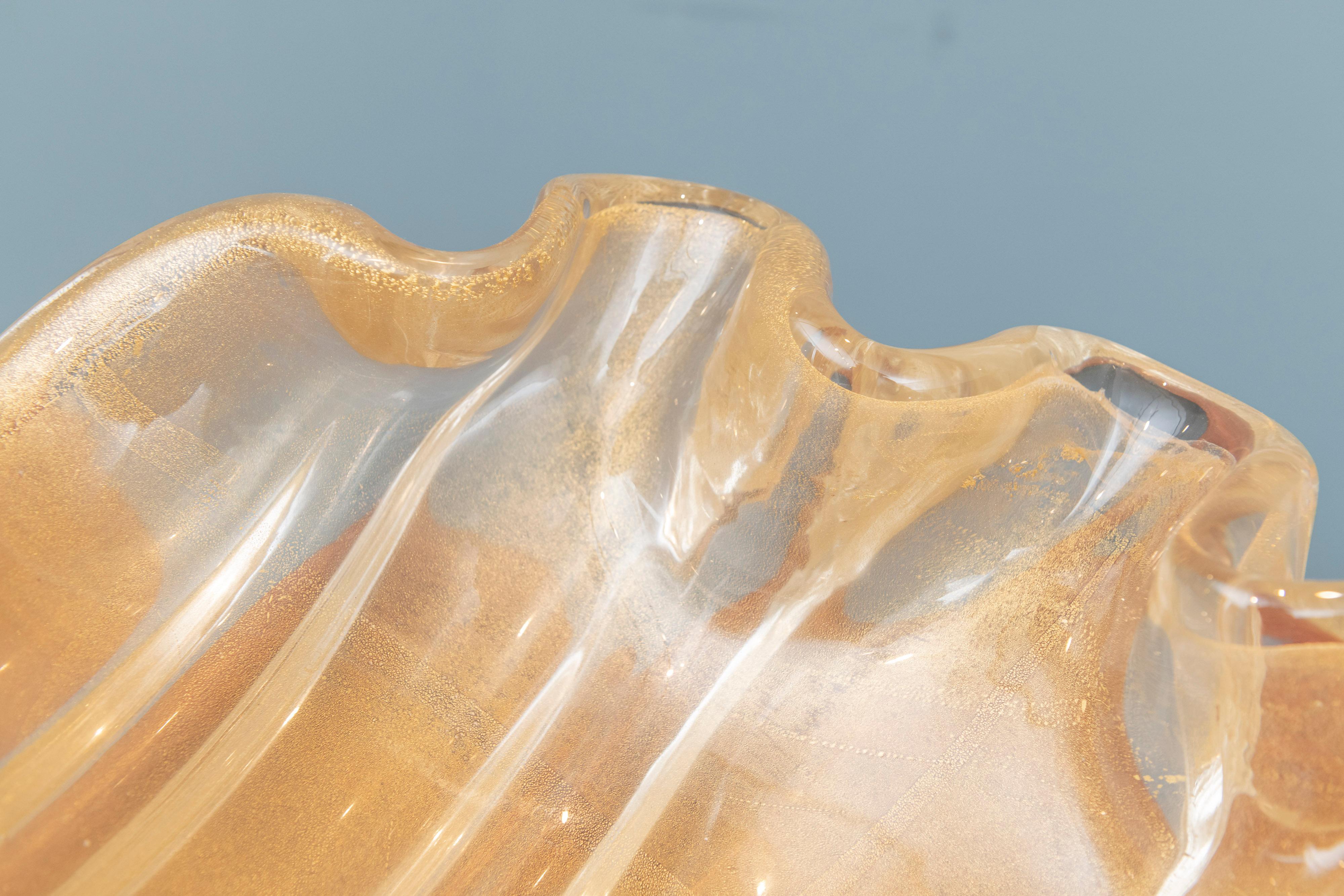 Barovier&Toso Bol en verre de Murano avec coquille de palourde Bon état - En vente à San Francisco, CA