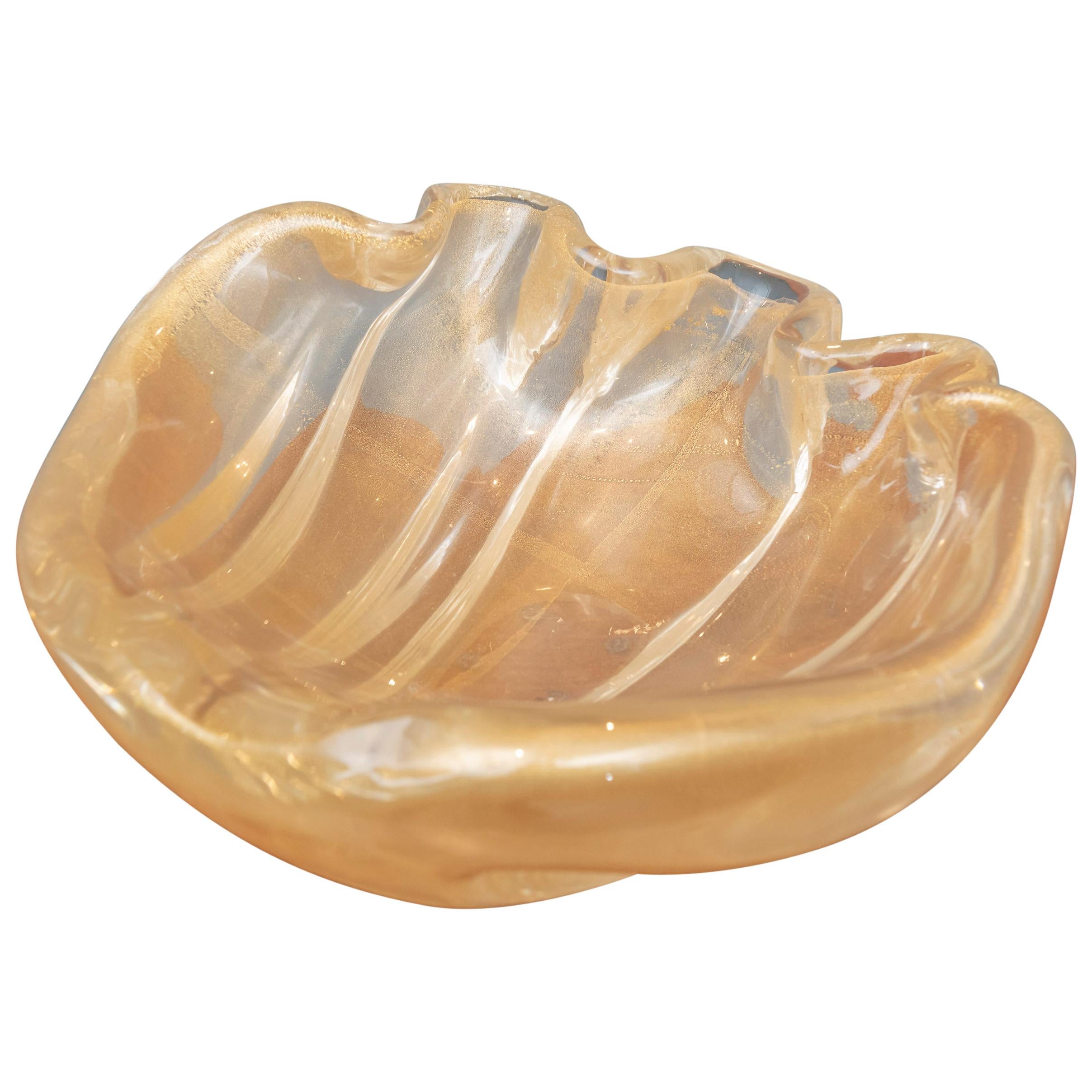 Barovier & Toso Murano Glass Clam Shell Bowl