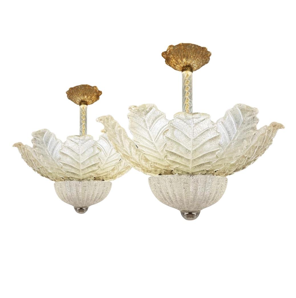 Late 20th Century Barovier & Toso Murano Glass Figurative Chandelier with Avventurina 1970s For Sale