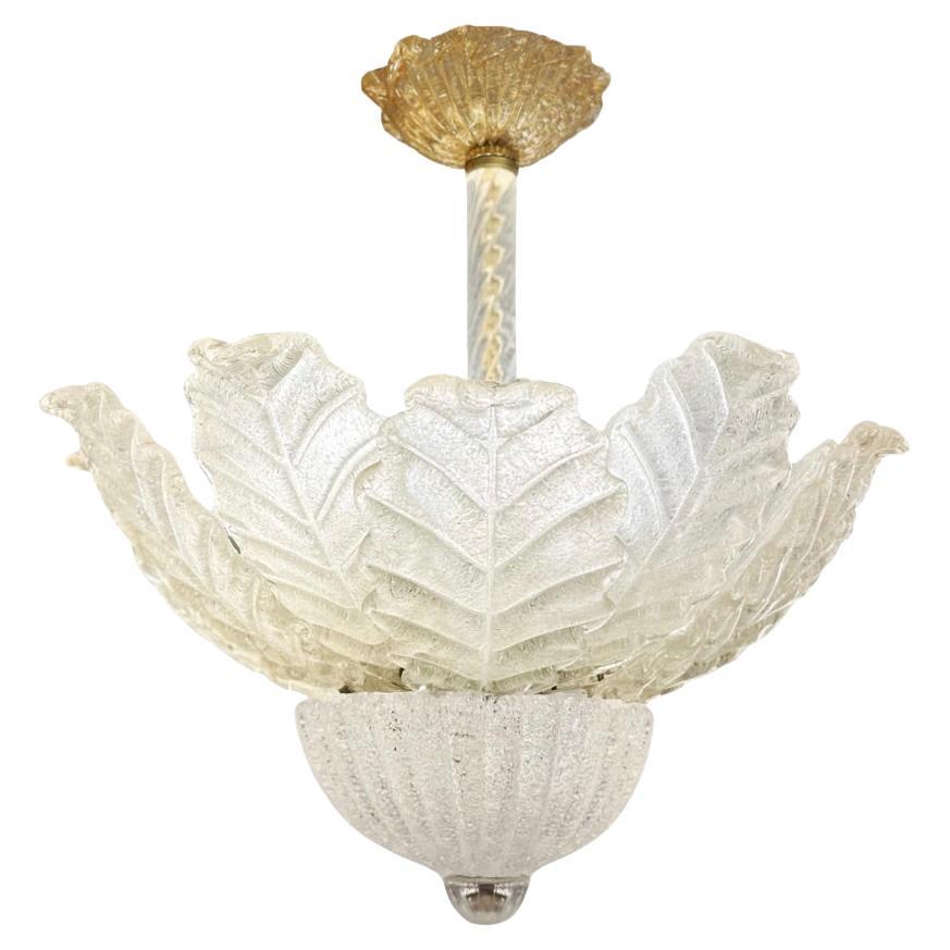 Barovier & Toso Murano Glass Figurative Chandelier with Avventurina 1970s For Sale