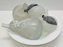 Barovier & Toso Murano Glass Fruit 6-Piece Bowl & Fruit Sculpture, Signed