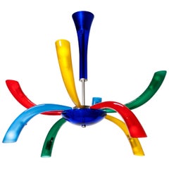 Barovier & Toso Murano Glass Italian "Fireworks" Chandelier, 1990s