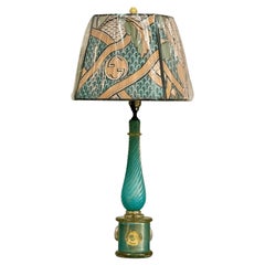 Barovier & Toso Murano glass lamp, c. 1960 Turquoise and Gold