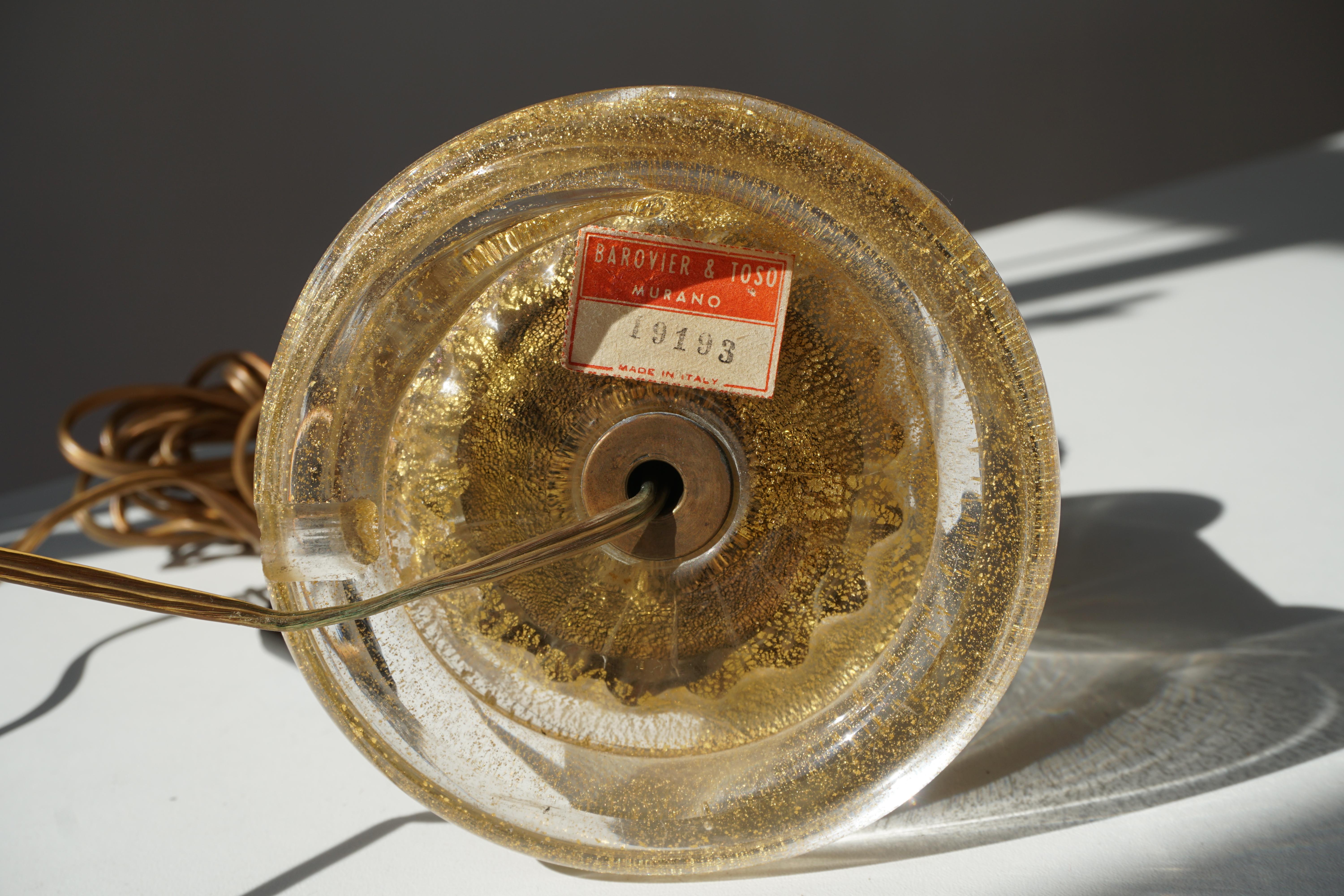 20ième siècle Barovier & Toso - Lampe en verre de Murano en vente
