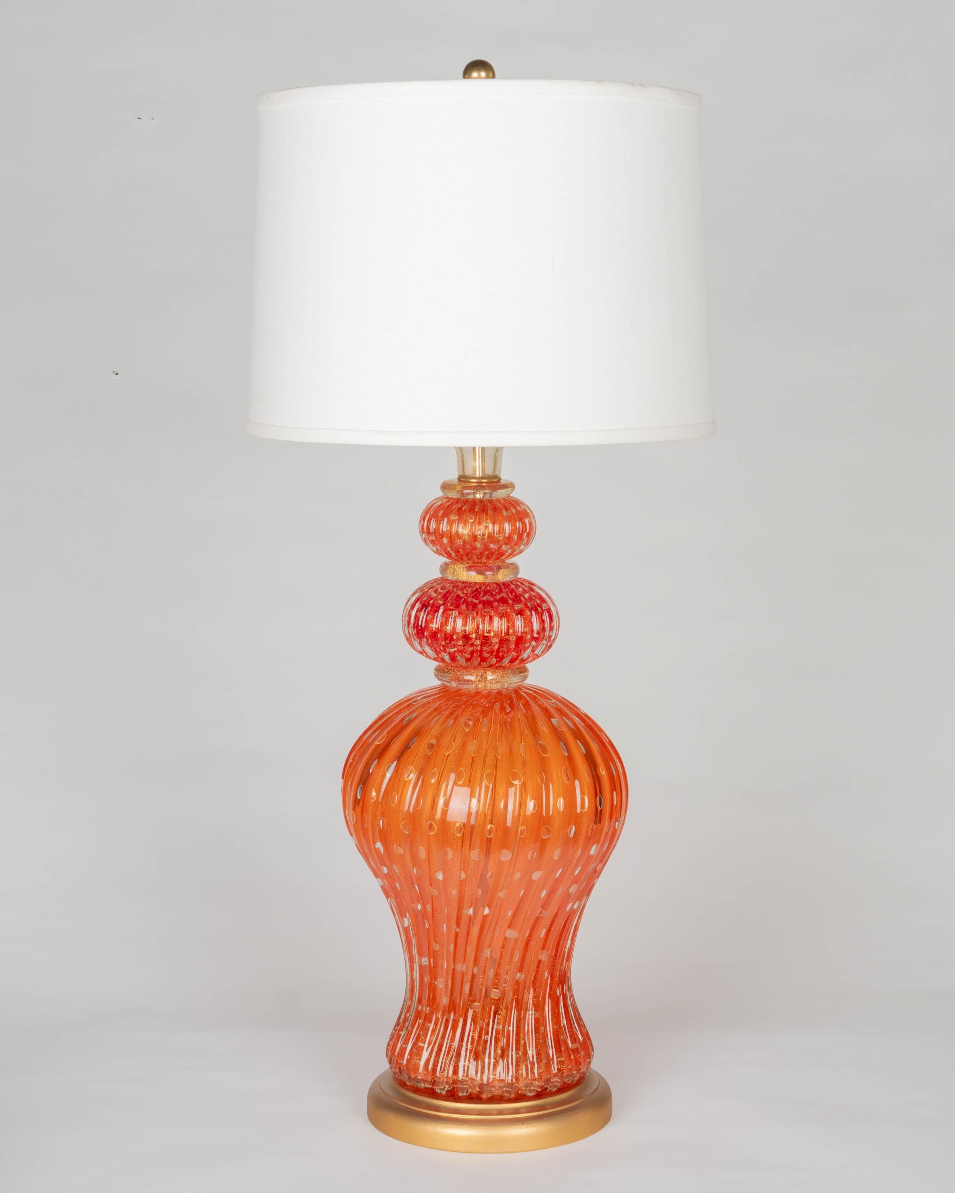 Mid-Century Modern Barovier & Toso Murano Glass Lamp For Sale