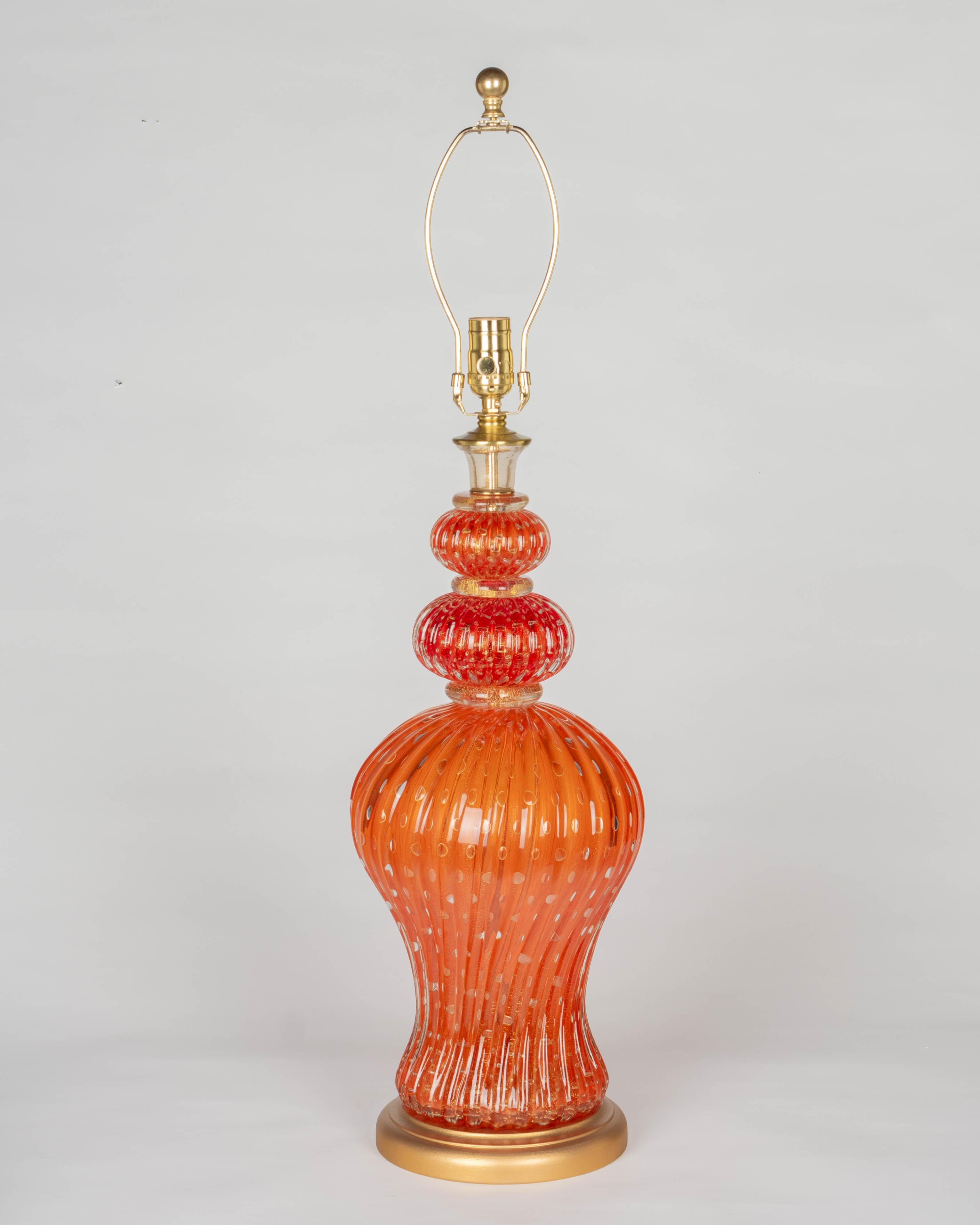 Italian Barovier & Toso Murano Glass Lamp For Sale