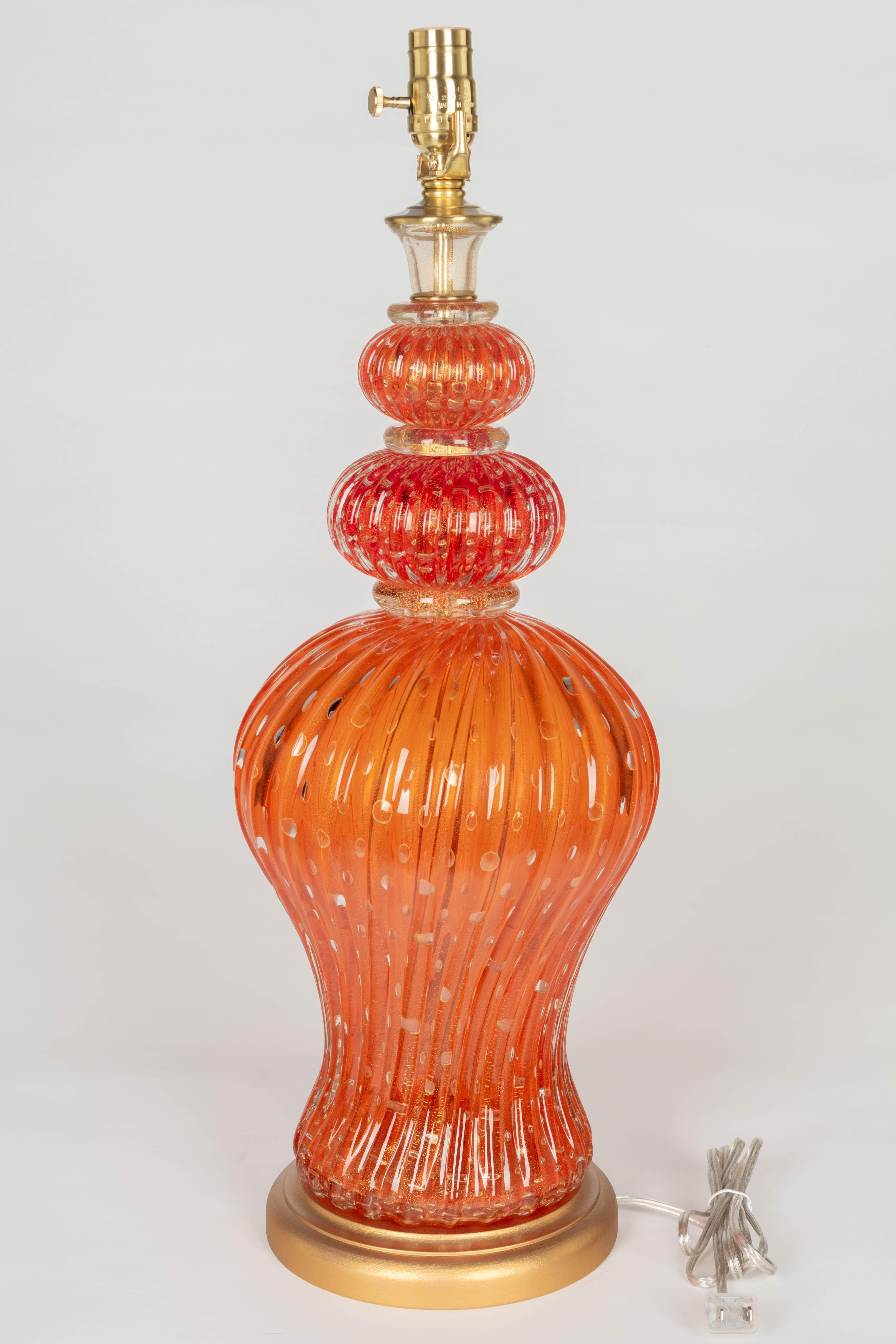 Barovier & Toso Murano Glass Lamp In Good Condition For Sale In Winter Park, FL