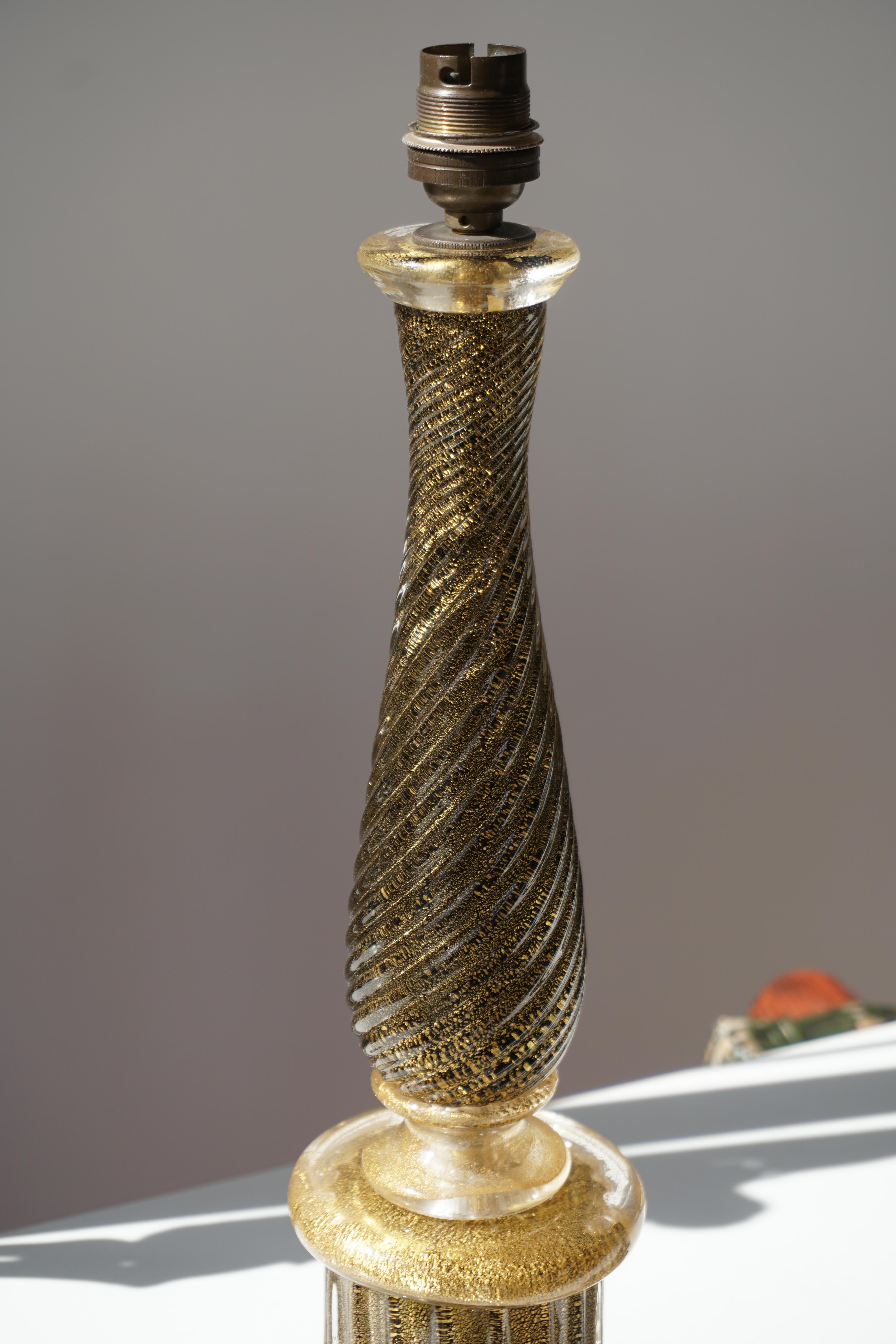 20th Century Barovier & Toso Murano Glass Lamp For Sale