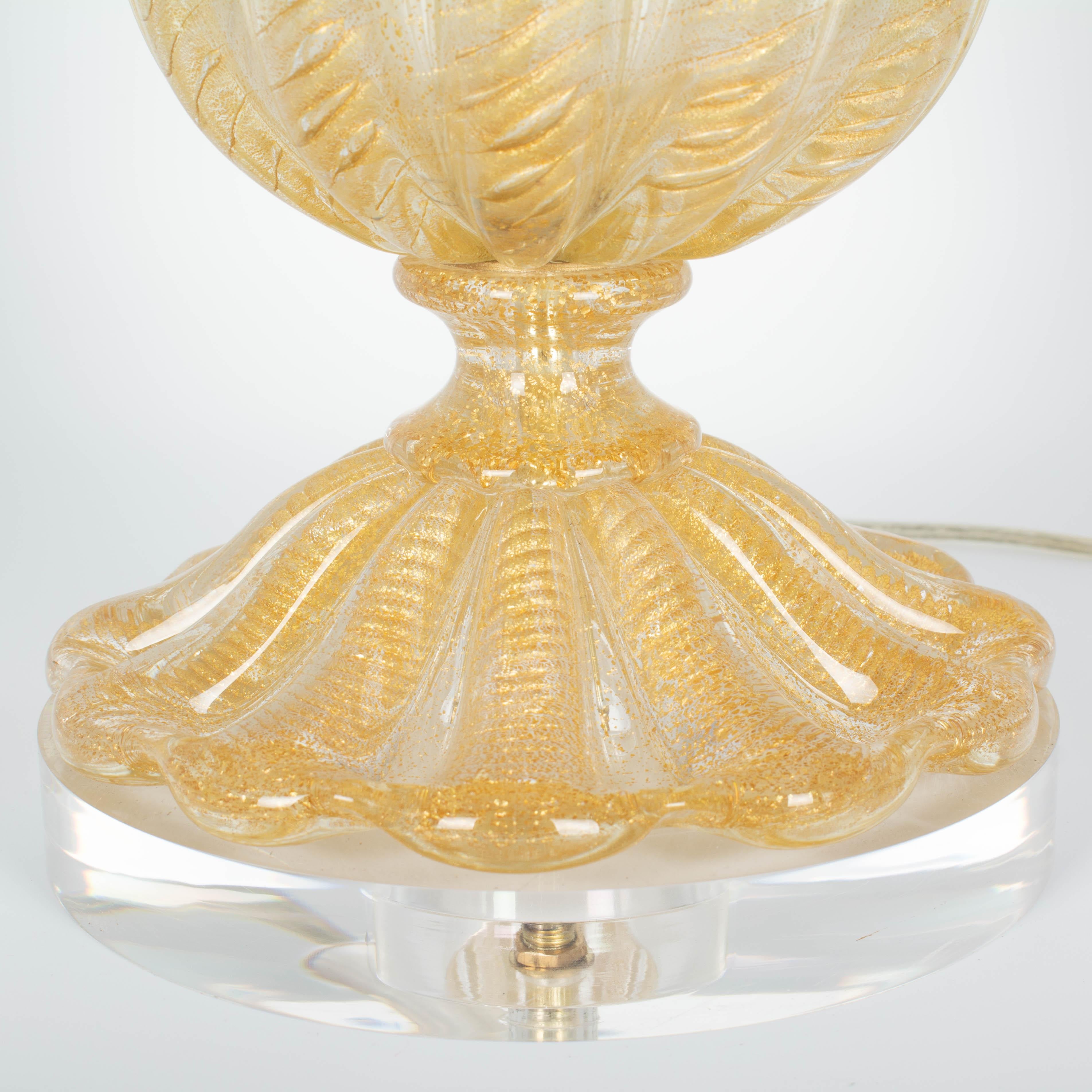 Barovier & Toso Murano Glass Lamp In Good Condition In Winter Park, FL