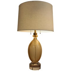 Barovier & Toso Murano Glass Lamp on Lucite Base