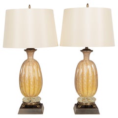 Barovier&Toso Paire de lampes en verre de Murano