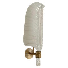 Barovier & Toso Murano Glas Blatt Wandleuchter, um 1960, Italien.