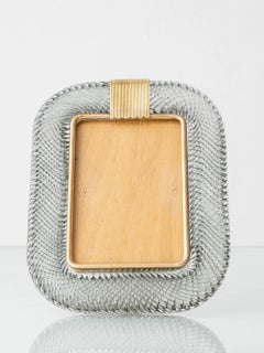 Barovier & Toso Murano Glass Torchon Picture Frame, Smoke Grey (Fumé)