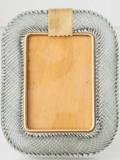 Bilderrahmen aus Muranoglas und Messing, Barovier & Toso, rauchgrau (Fumé) Torchon