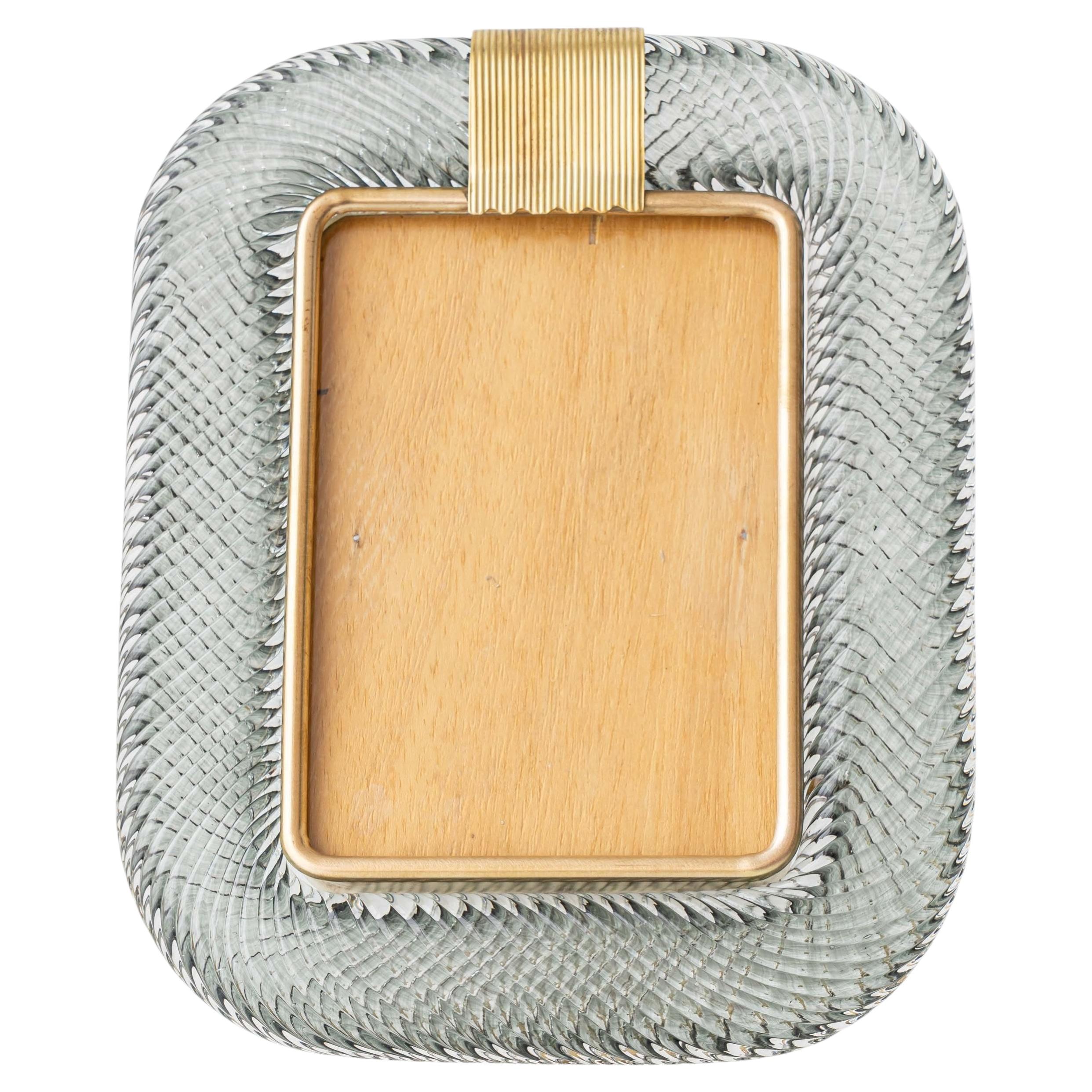 Barovier & Toso Murano Glass Torchon Picture Frame, Smoke Grey (Fumé)