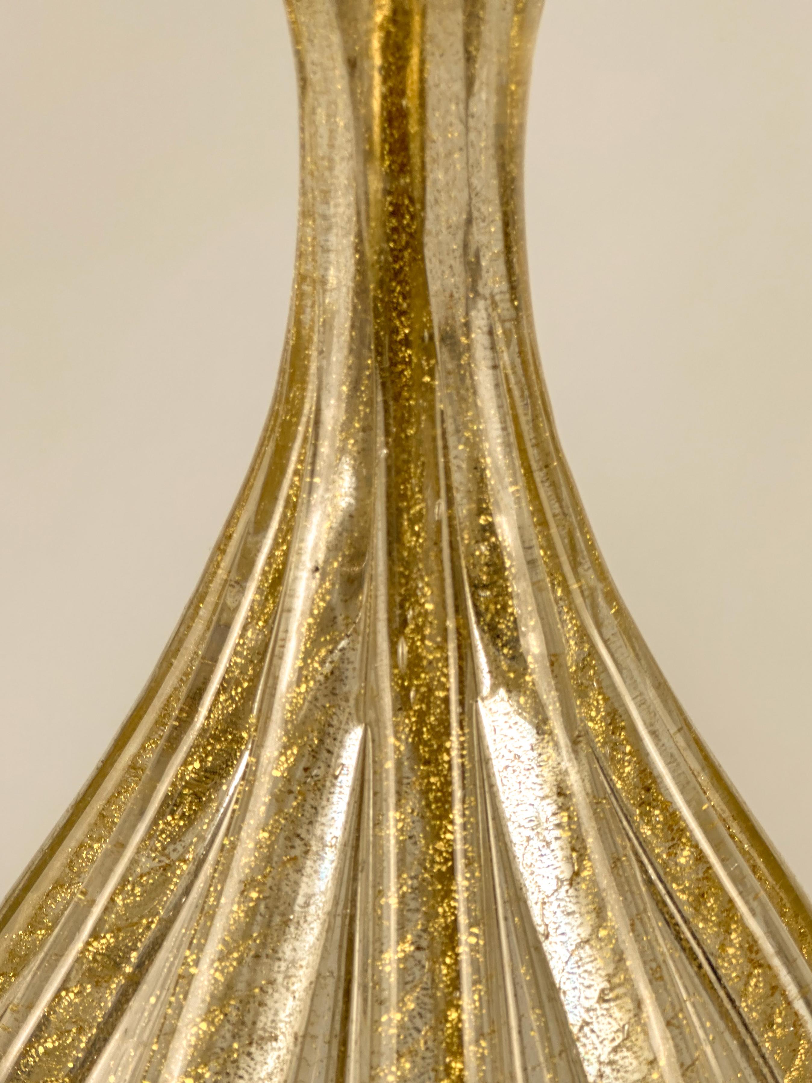Barovier & Toso Gold Murano Glass Lamp c.1950 Italy 1