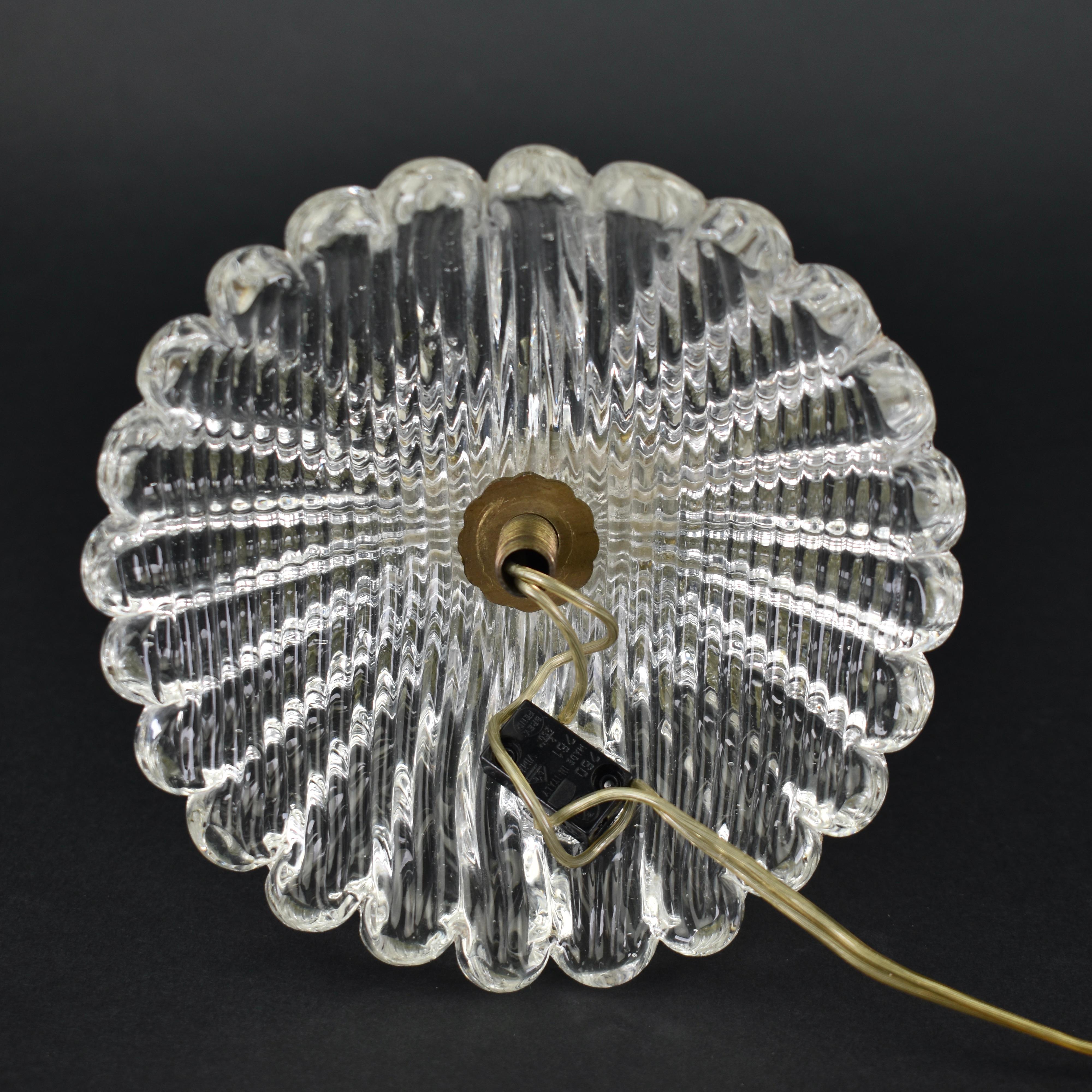Barovier & Toso Lámpara de mesa de cristal de Murano Hoja, años 50 en venta 3