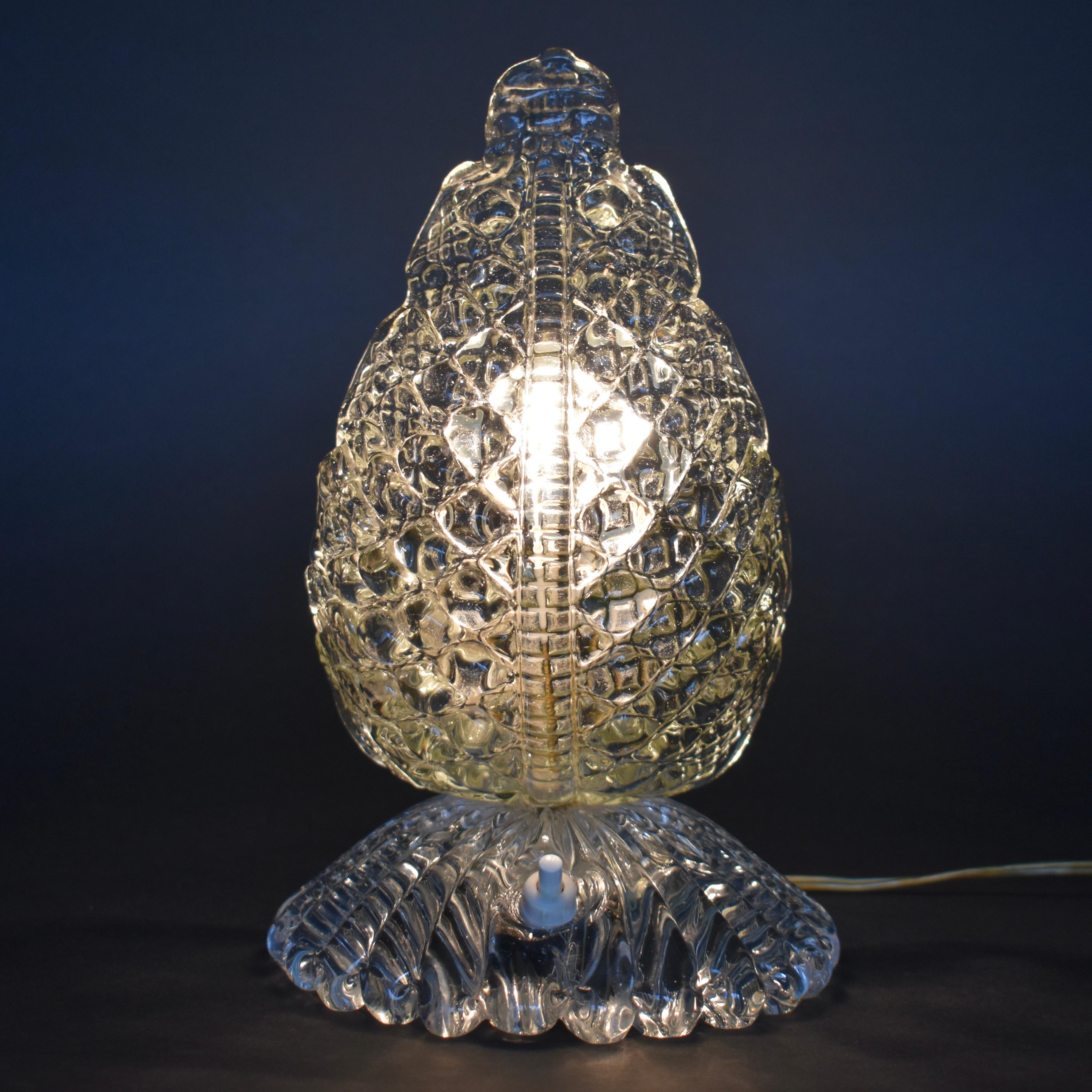 Barovier & Toso Lámpara de mesa de cristal de Murano Hoja, años 50 en Bueno estado para la venta en AMSTERDAM, NL