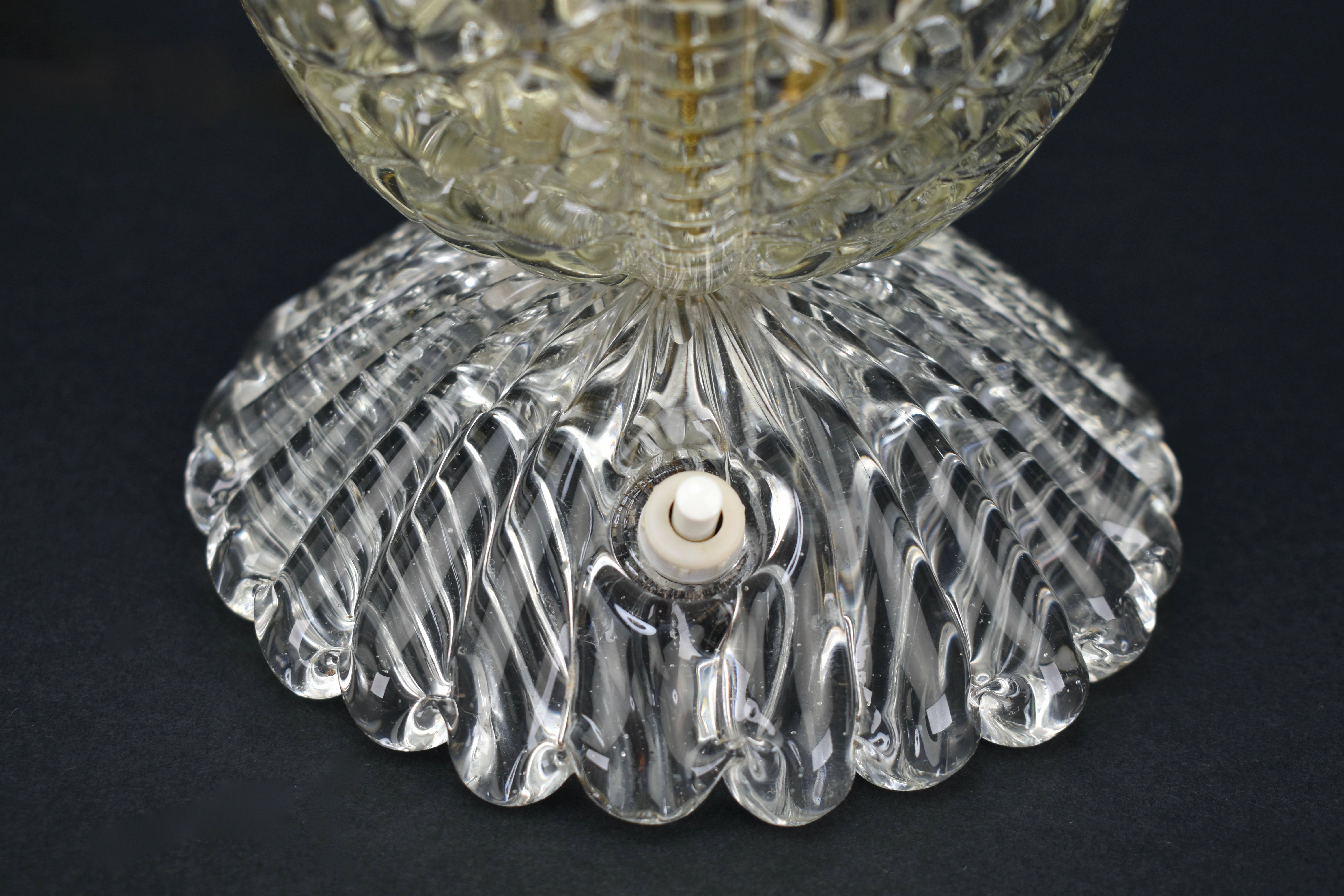 Barovier & Toso Lámpara de mesa de cristal de Murano Hoja, años 50 en venta 2