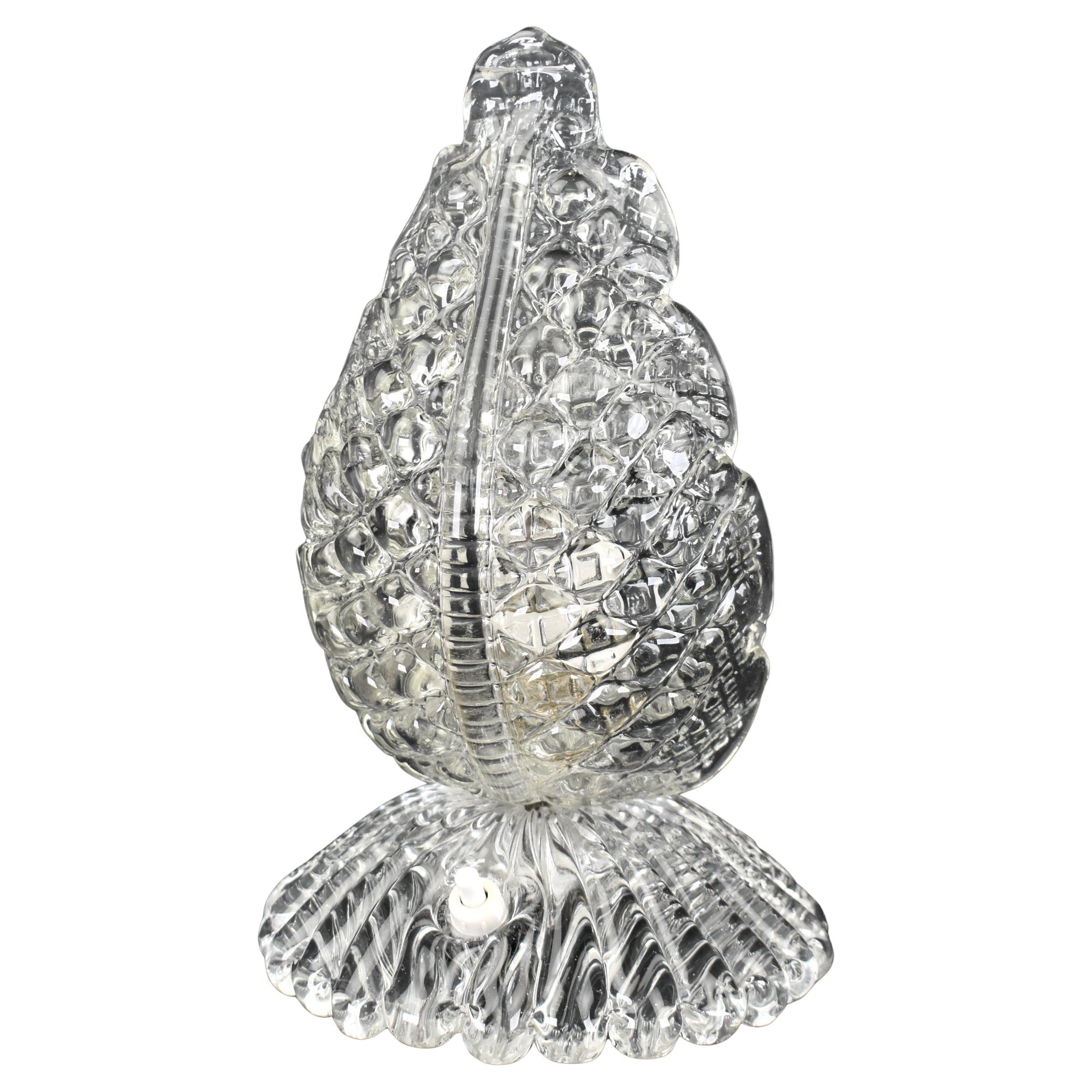 Barovier & Toso Lámpara de mesa de cristal de Murano Hoja, años 50 en venta