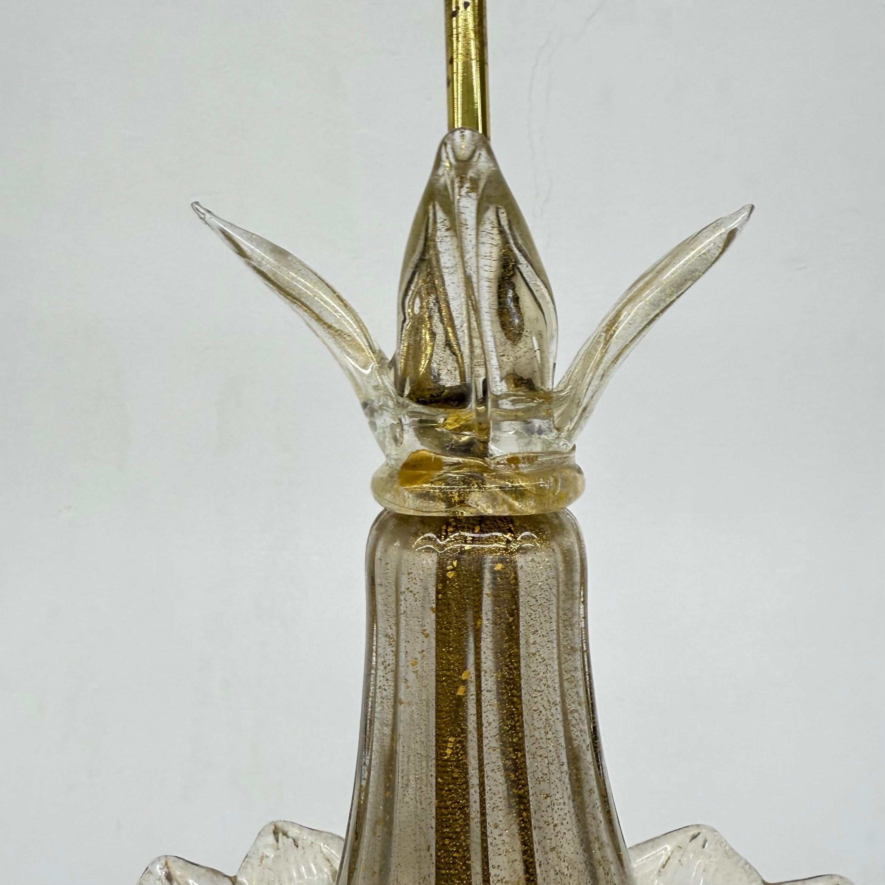 Lampada a sospensione in vetro di Murano e oro di Barovier&Toso , anni '70 in vendita 6