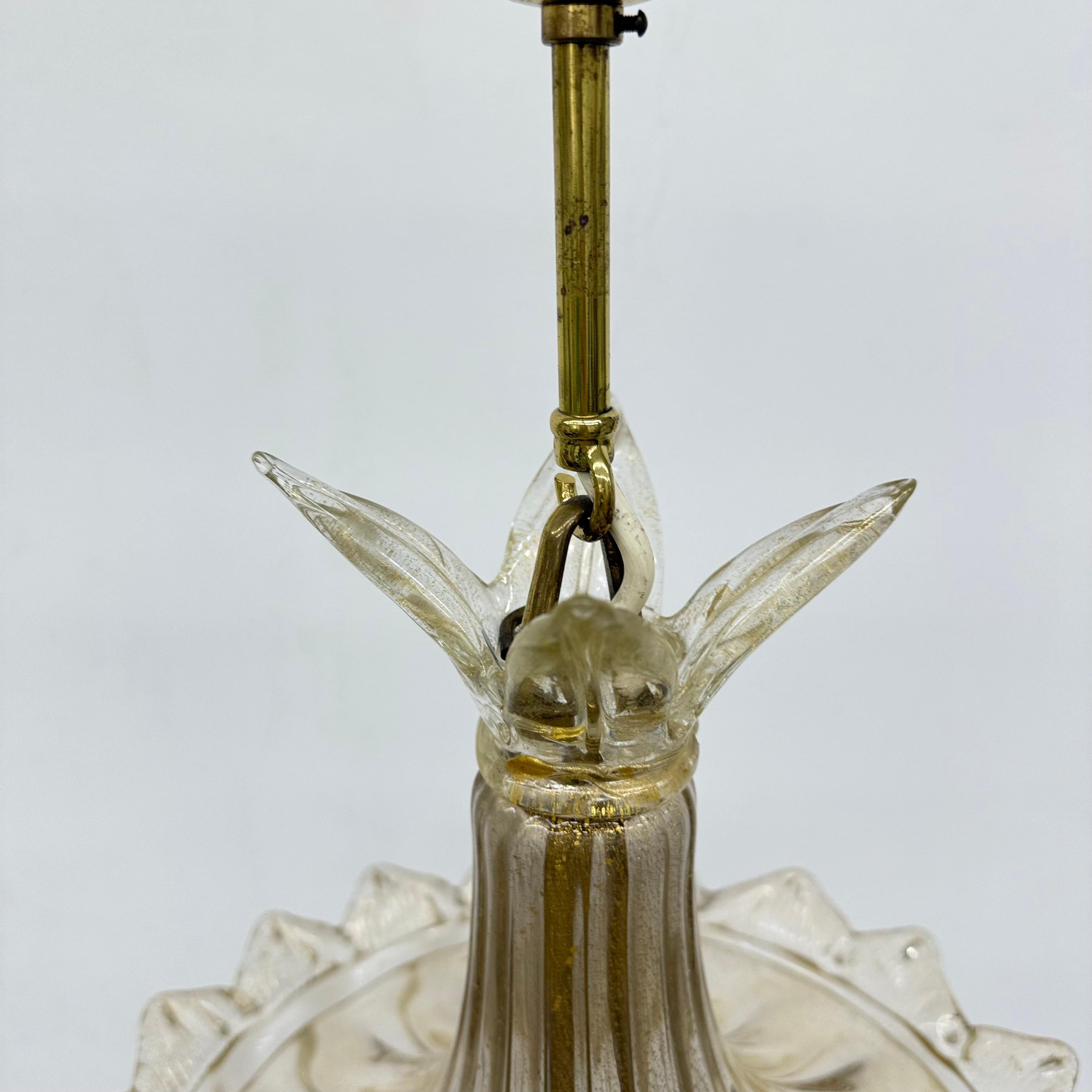 Lampada a sospensione in vetro di Murano e oro di Barovier&Toso , anni '70 in vendita 8