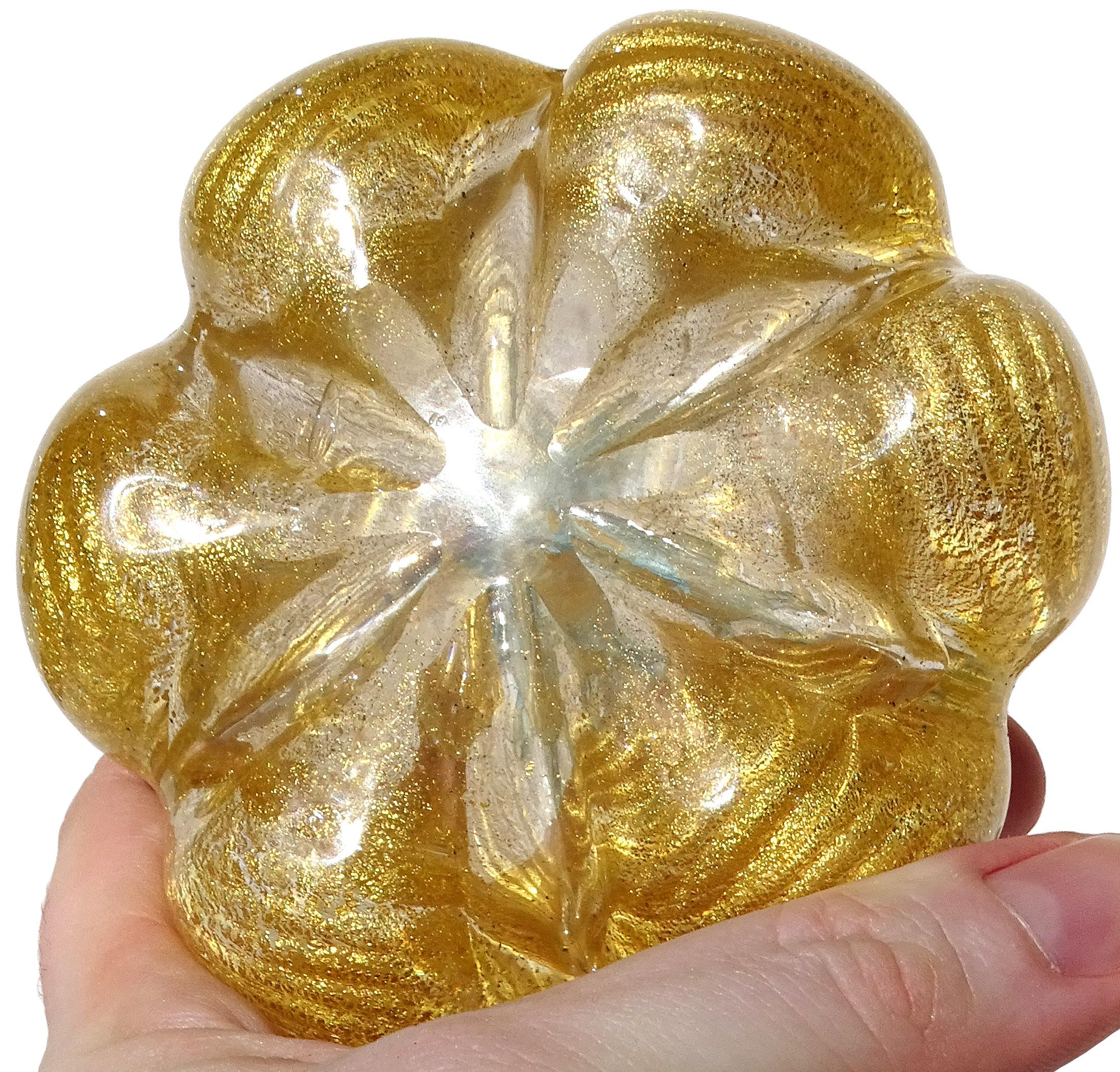 Barovier&Toso Sculture di frutta in zucca e pepe in vetro artistico di Murano con riflessi dorati in vendita 2