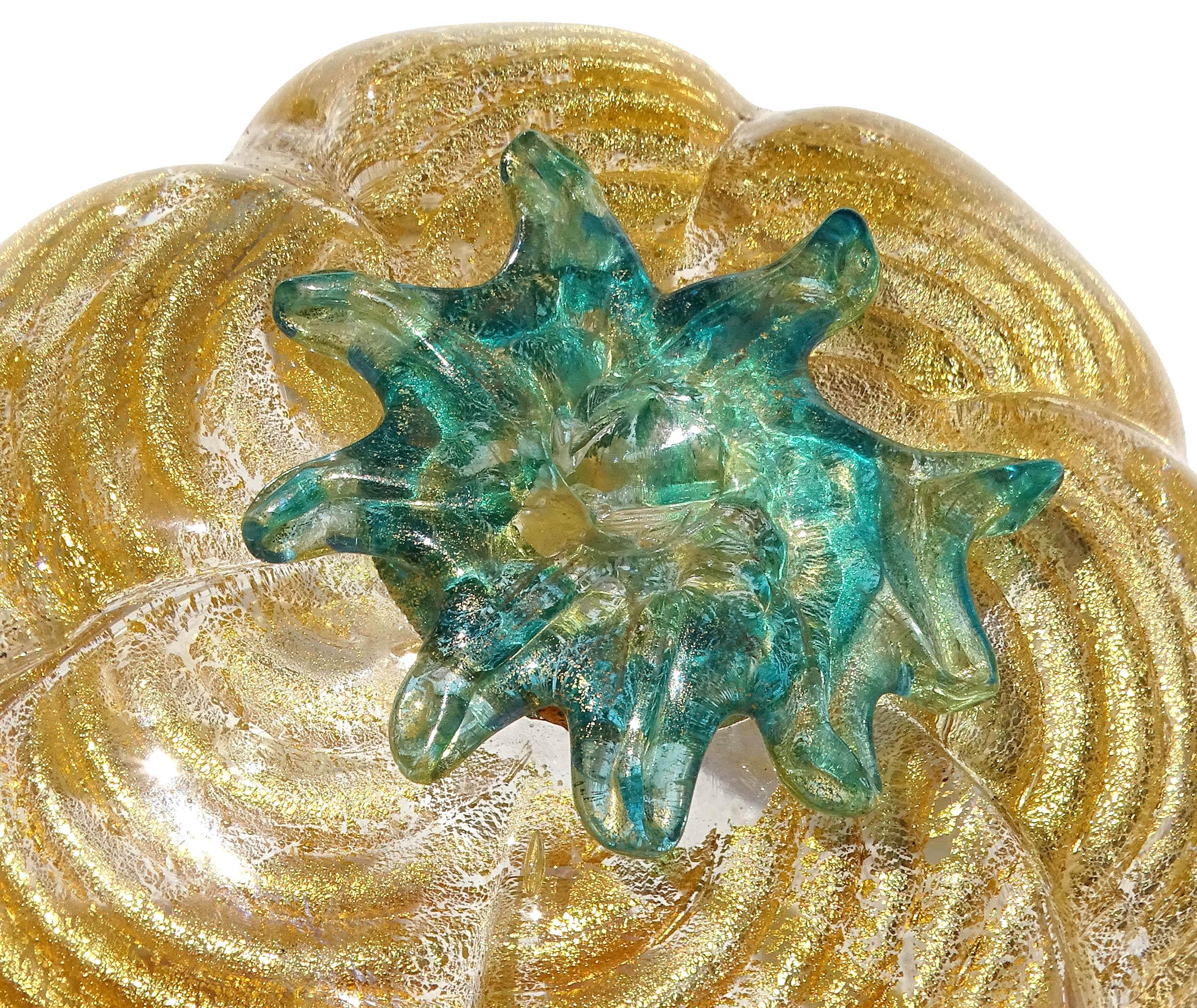 Barovier&Toso Sculture di frutta in zucca e pepe in vetro artistico di Murano con riflessi dorati in vendita 1