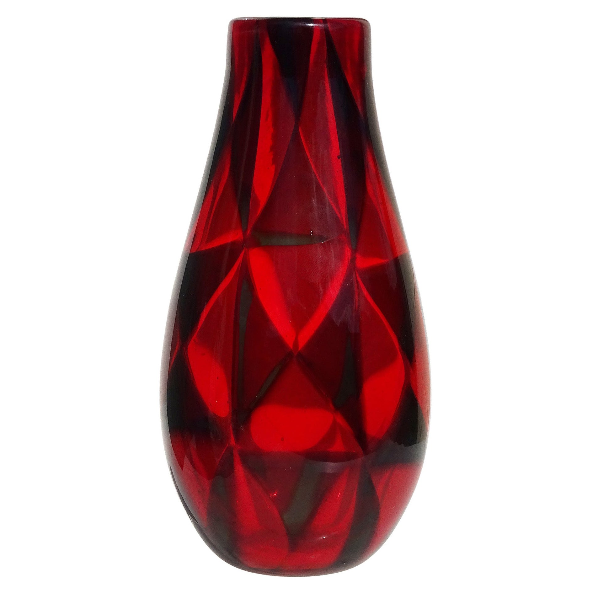 Barovier Toso Murano Intarsio Mosaic Triangle Tessere Italian Art Glass Vase