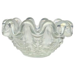 Barovier Toso Murano Iridescent Italian Art Glass Sculptural Conch Seashell Bowl