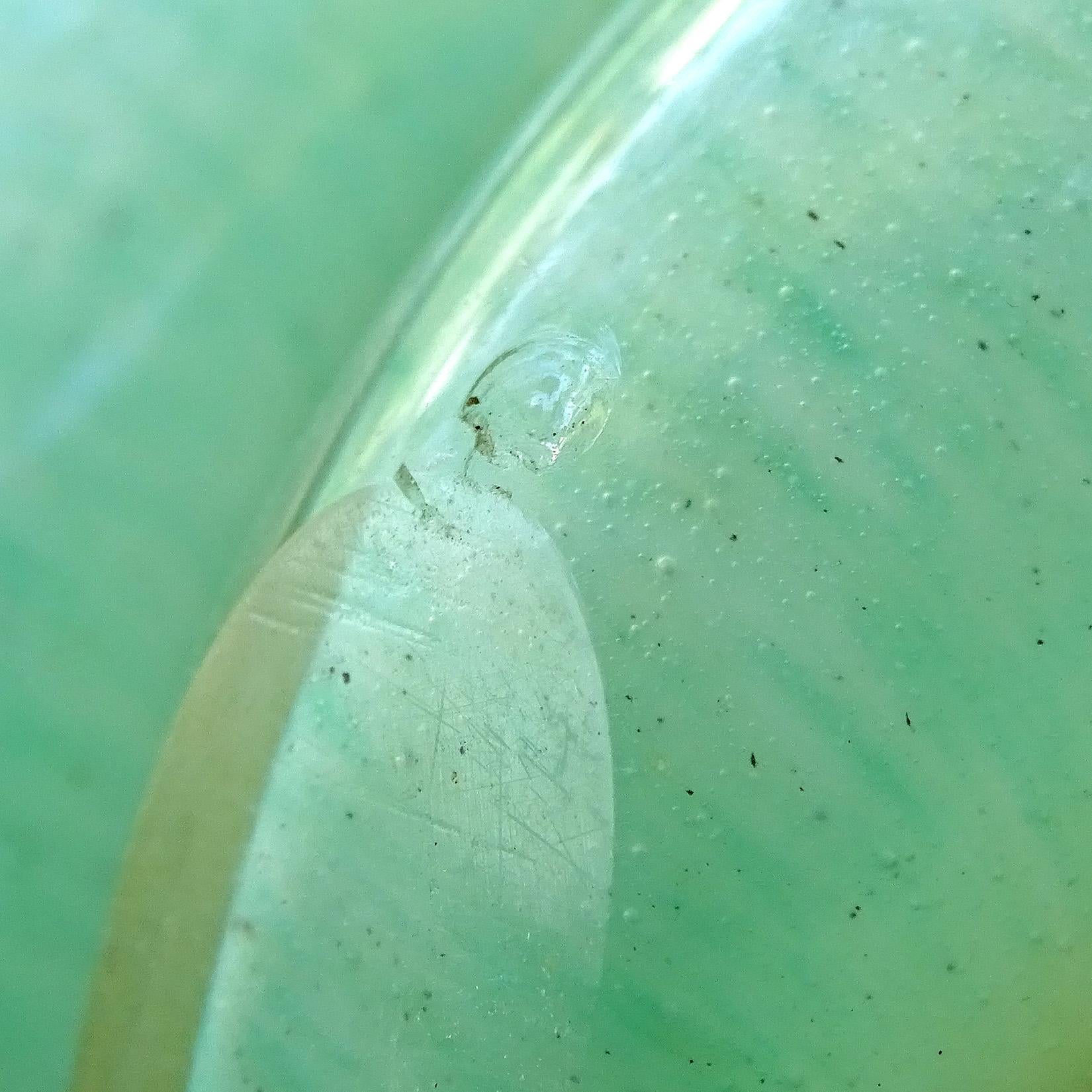 Cendrier à pois en verre d'art italien de Murano de Barovier Toso, vert jade et mouchetures d'or en vente 4