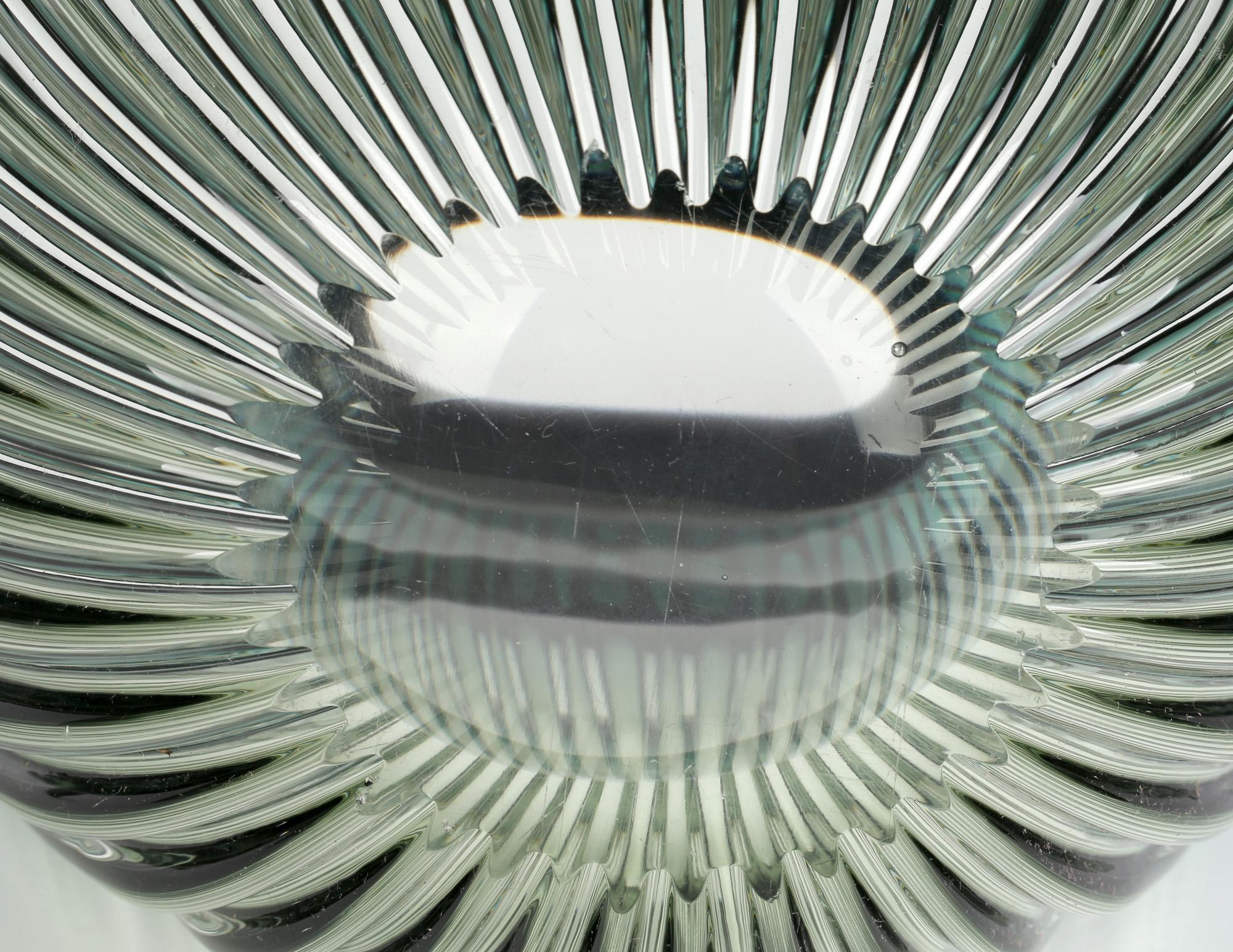 Barovier & Toso Murano Large Reeded Art Glass Vase 3