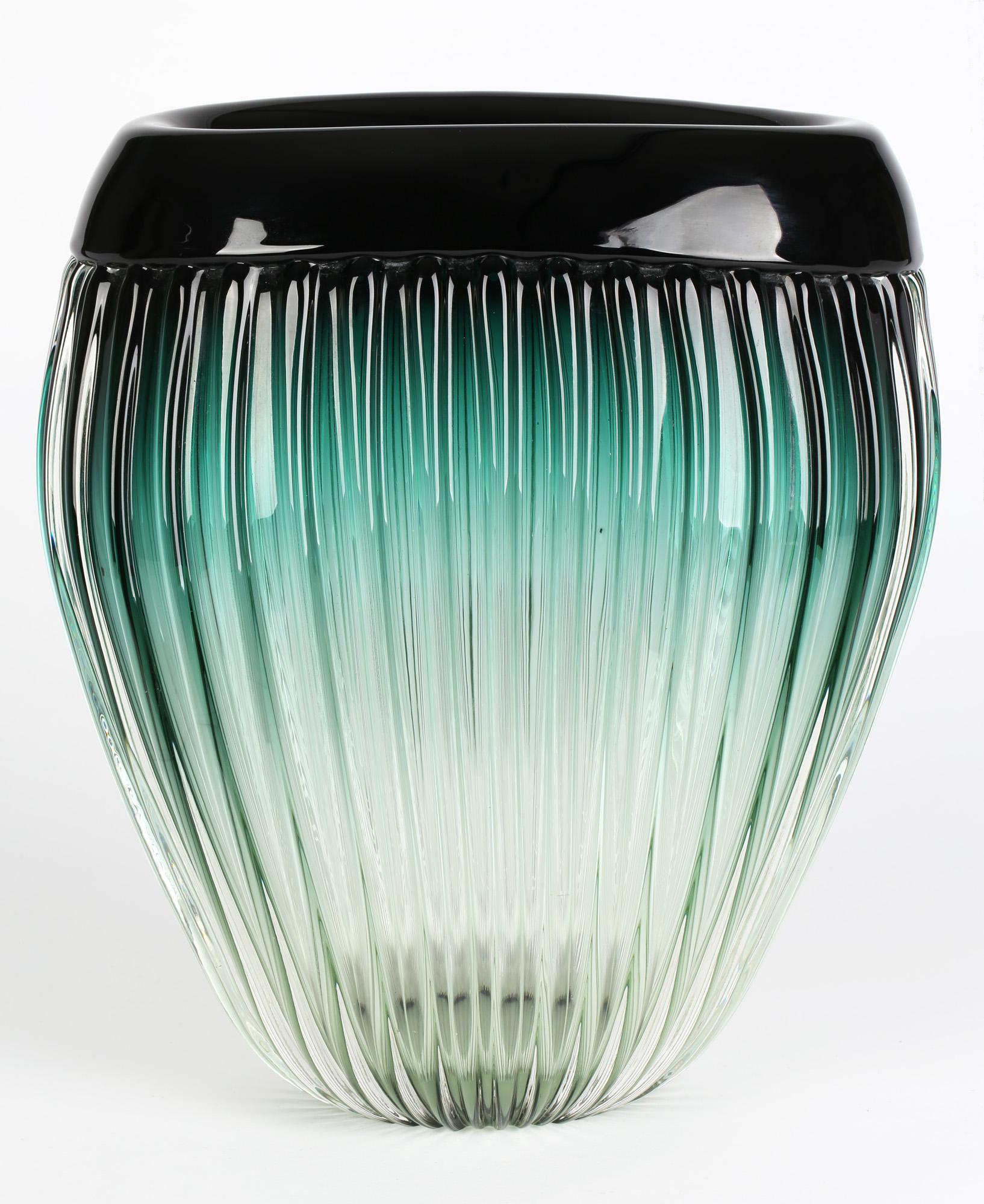 Barovier & Toso Murano Large Reeded Art Glass Vase 4