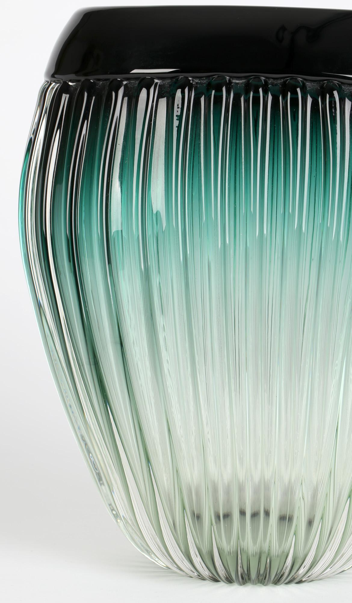 Barovier & Toso Murano Large Reeded Art Glass Vase 6