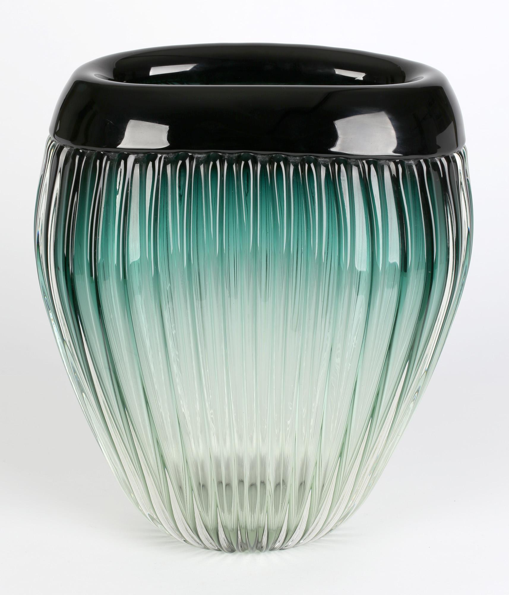 Barovier & Toso Murano Large Reeded Art Glass Vase 8