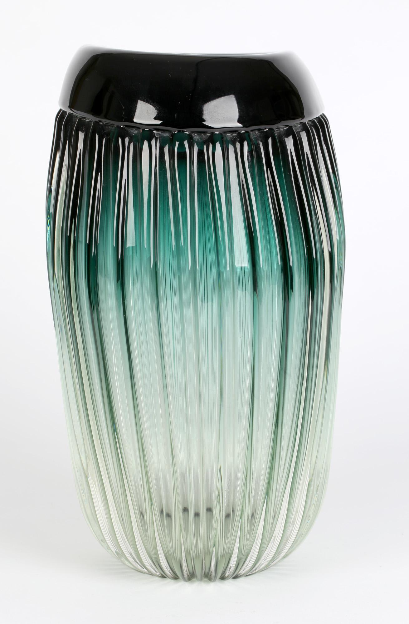 Barovier & Toso Murano Large Reeded Art Glass Vase 10