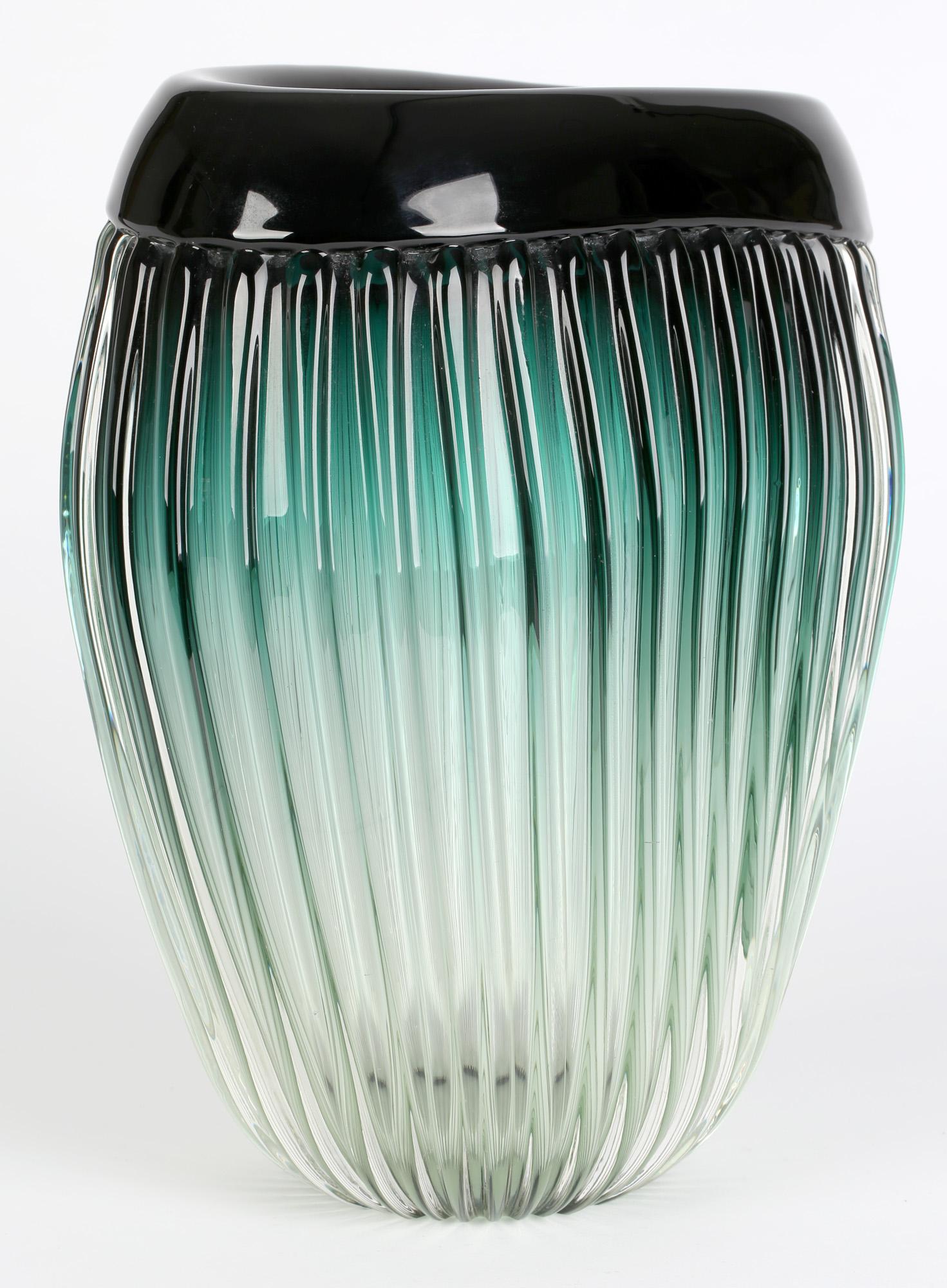 Barovier & Toso Murano Large Reeded Art Glass Vase In Good Condition In Bishop's Stortford, Hertfordshire