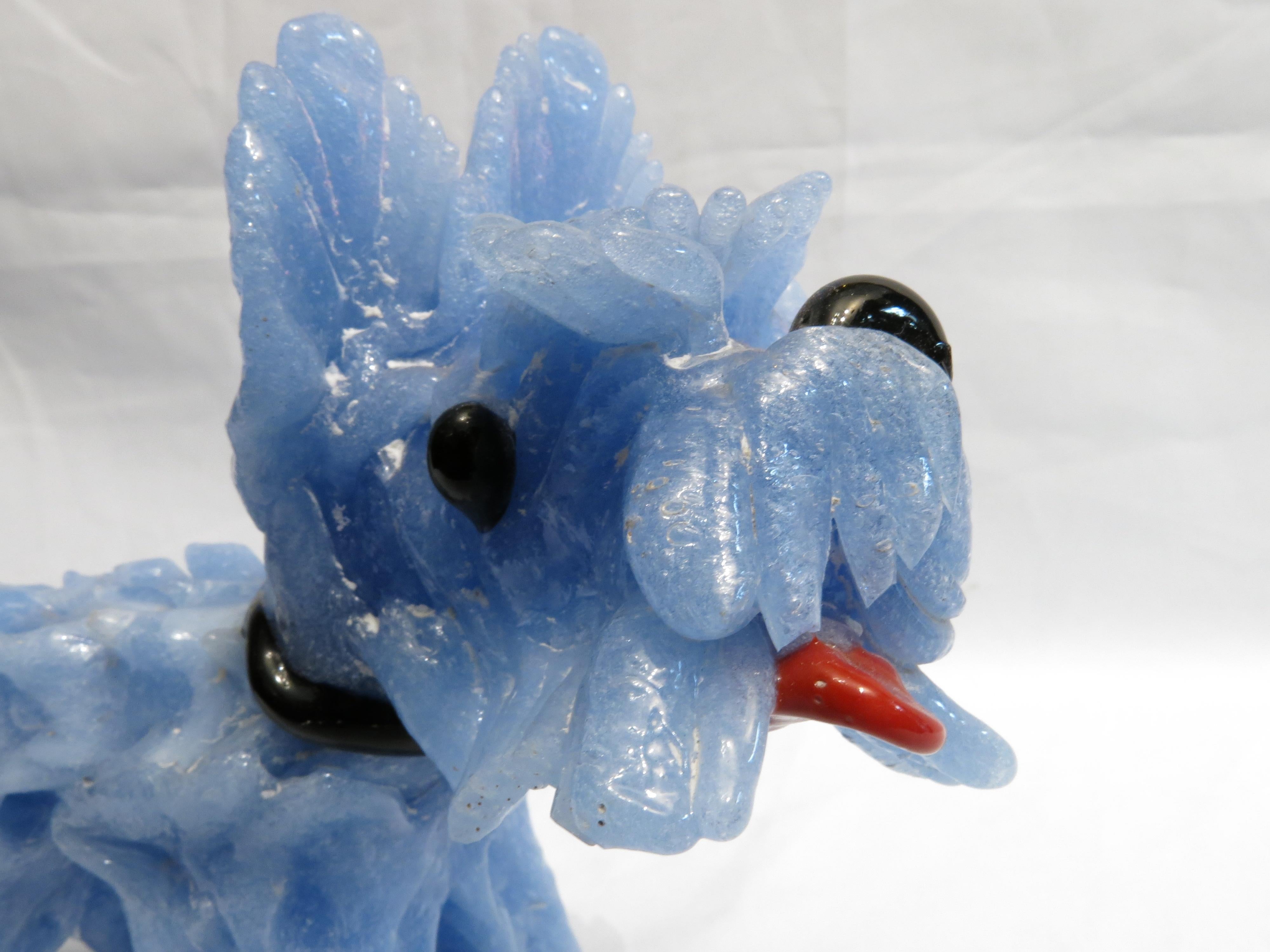 Barovier Toso Murano Light Blue Art Glass Puppy Dog Sculpture, 1970s In Good Condition In CABA, AR