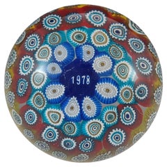 Barovier & Toso Murano Millefiori-Briefbeschwerer aus Muranoglas '1978' Datum