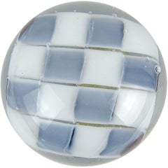 Barovier Toso Murano Opal Pezzato Checker Board Italian Art Glass Paperweight