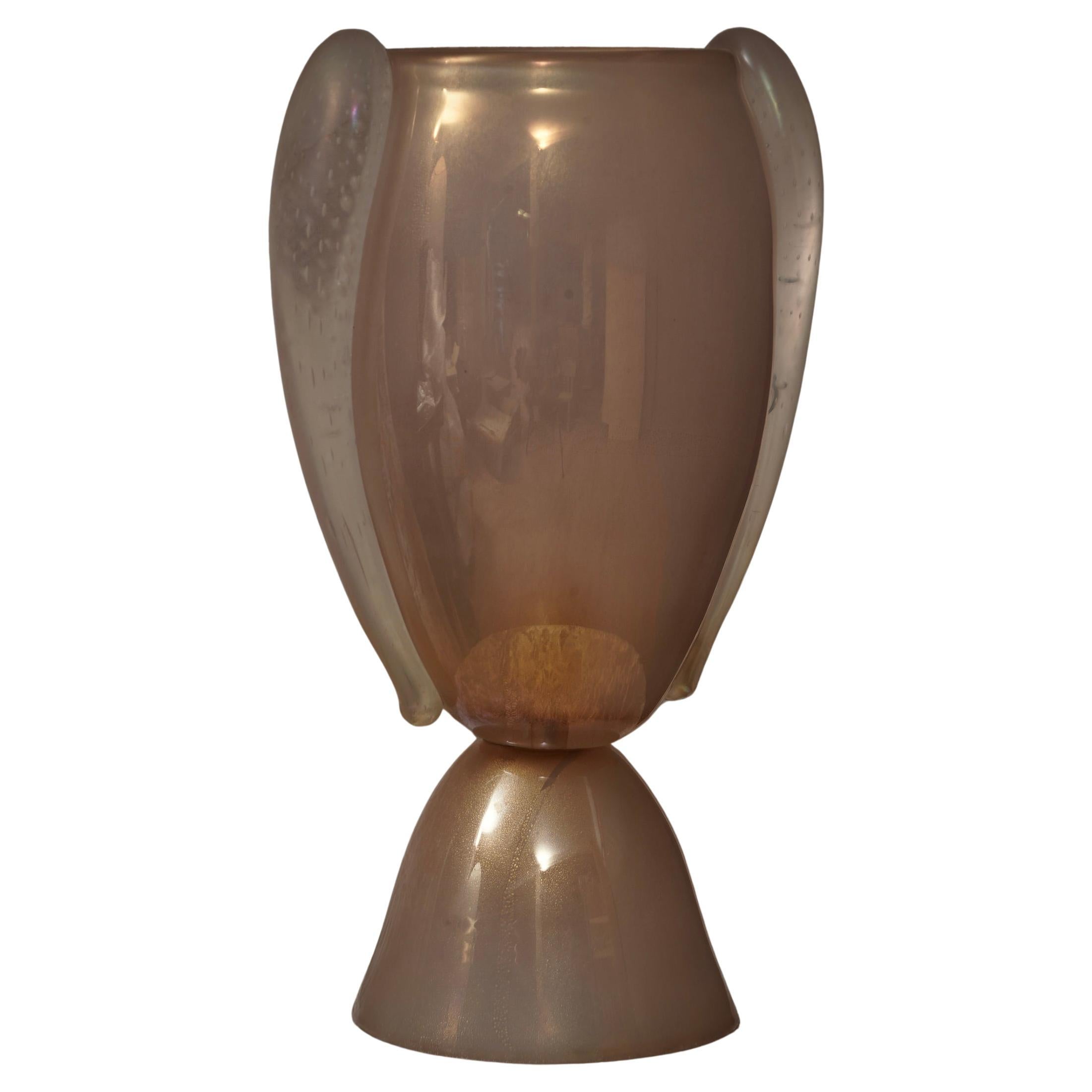 Barovier & Toso Murano Rosa mundgeblasenes Glas Italienische Mitte des Jahrhunderts Tischlampe, 1980