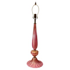 Barovier & Toso Murano Pink Opalescent Glass Table Lamp