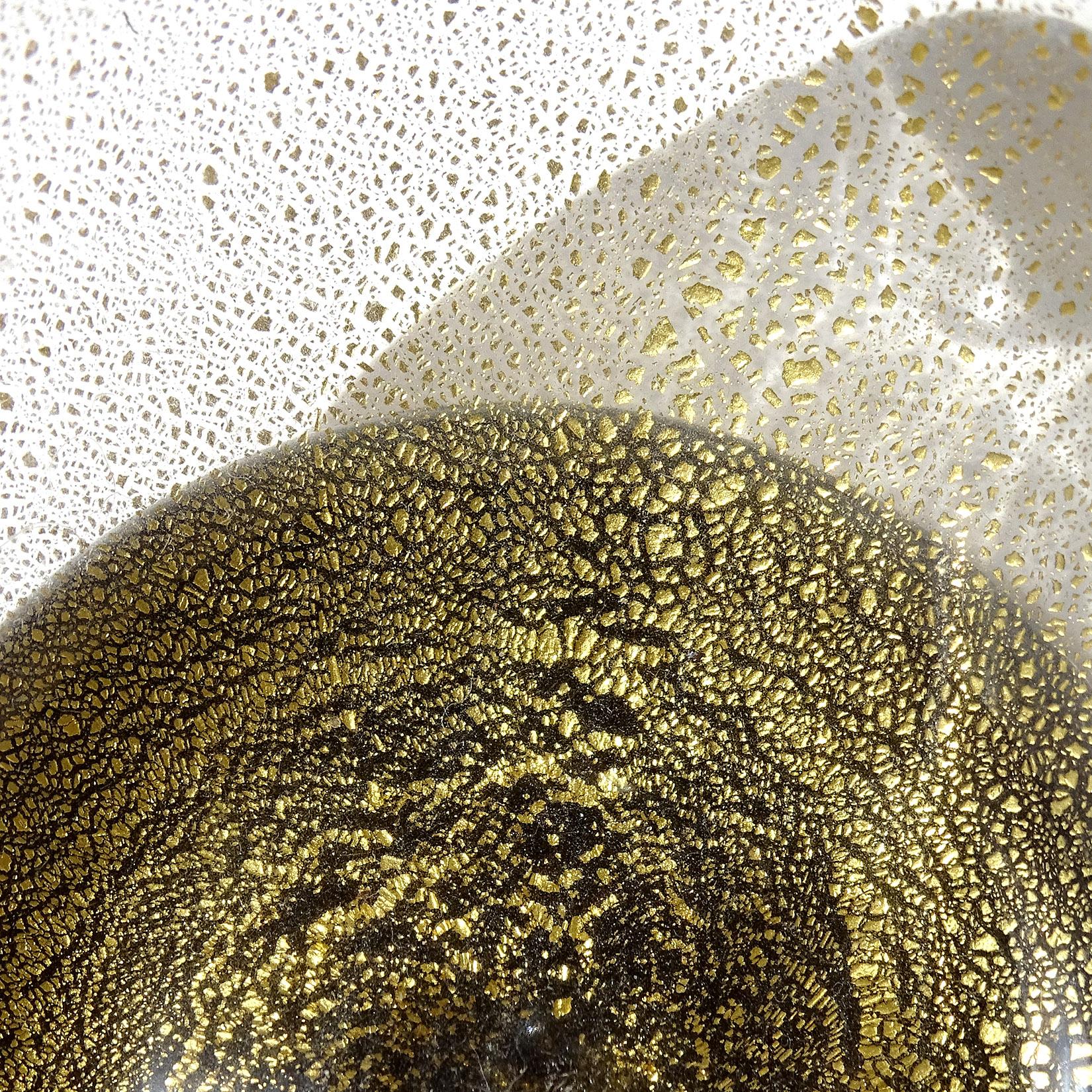 Italienische Barovier Toso Murano-Kunstglasvase mit doppeltem Henkel in Violett mit Goldflecken im Zustand „Gut“ im Angebot in Kissimmee, FL