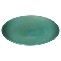 Barovier
Toso Murano Round Sky Blue Color Glass Plate, 1980